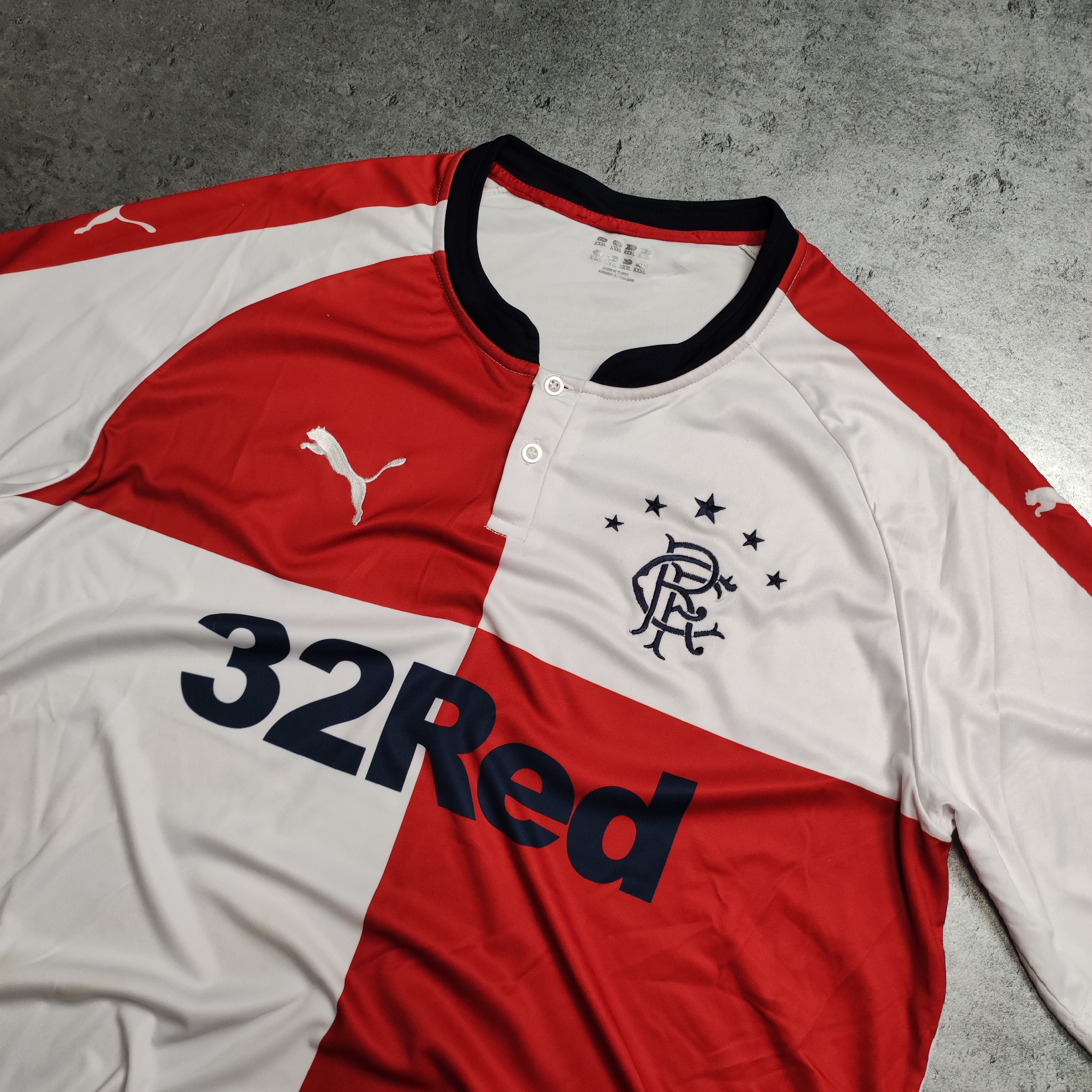 Vintage RARE Football Glasgow Rangers Puma Soccer Jersey Size US XXL / EU 58 / 5 - 4 Thumbnail