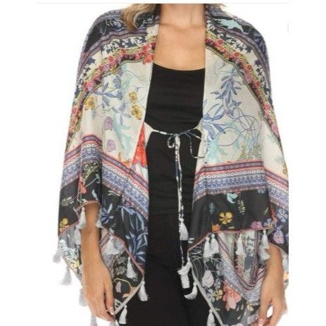 Johnny Was Johnny Was Geana Makenna silk S kimono Boho Chic Resortcore Size S / US 4 / IT 40 - 2 Thumbnail