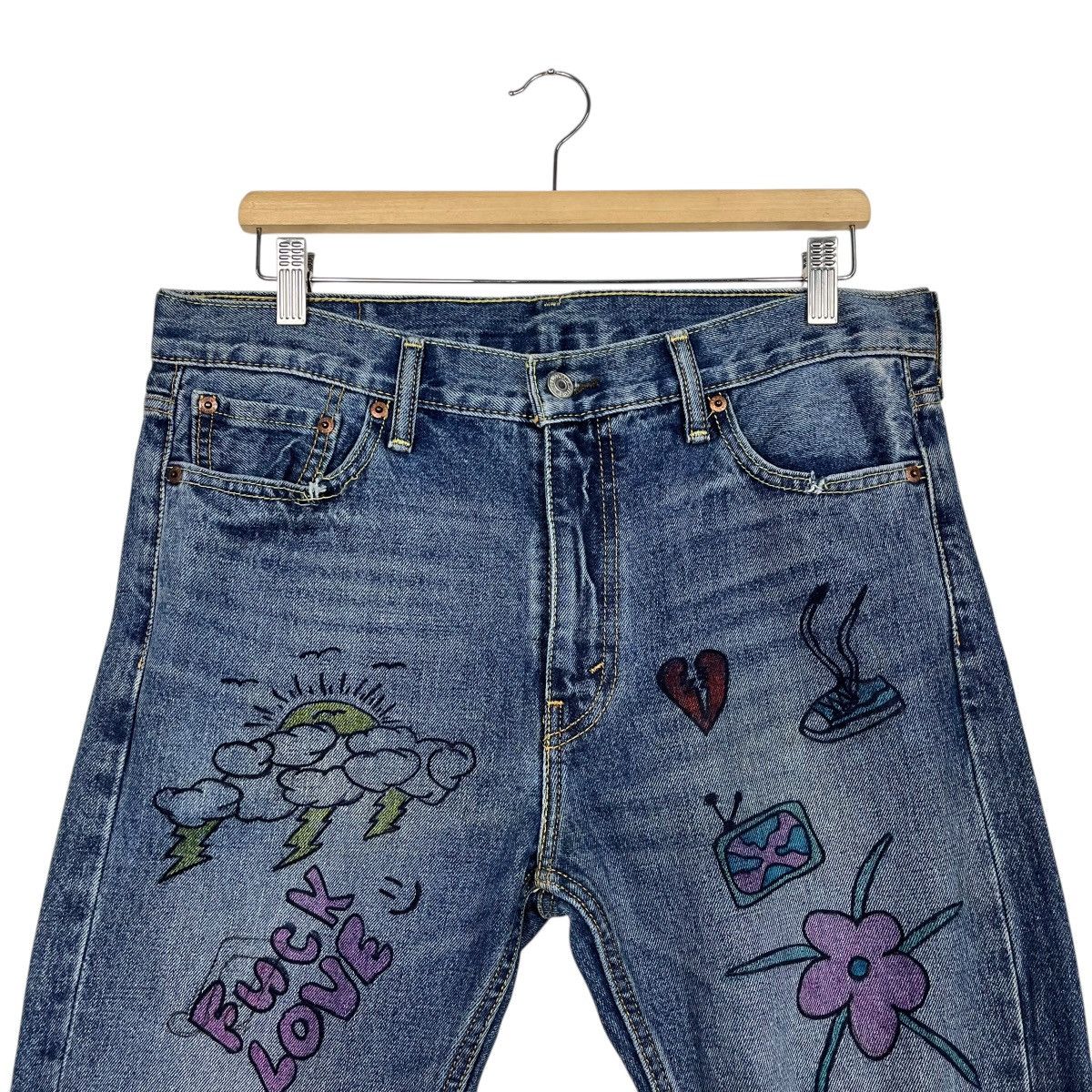 Levi's Vintage Levis 510 Custom Art distressed Denim Jeans Size US 34 / EU 50 - 2 Thumbnail