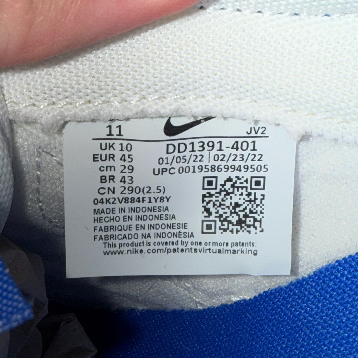 Nike Size 11 - Nike Dunk Low Racer Blue 2022 DD1391-401 Size US 11 / EU 44 - 6 Thumbnail