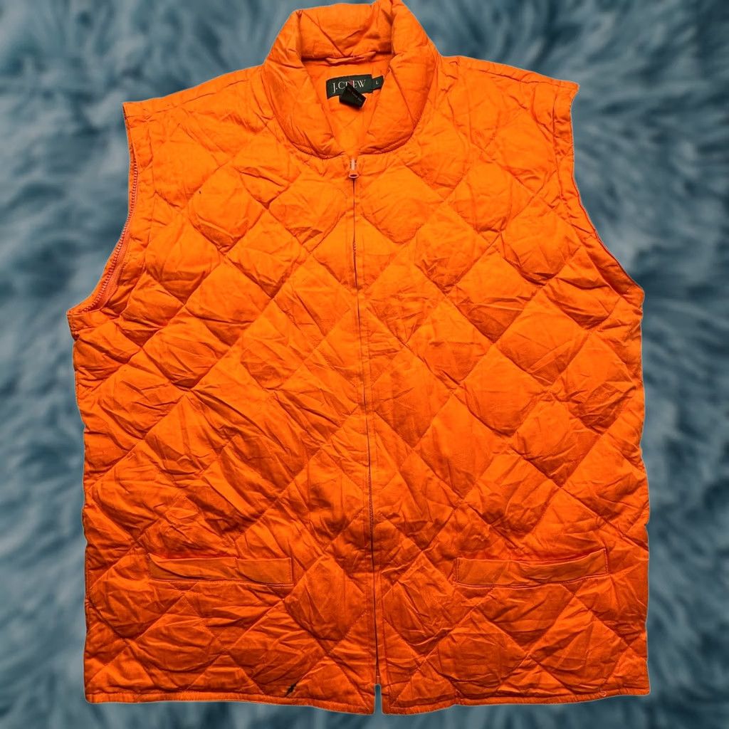 J.Crew VINTAGE J.CREW Duck Down Hunting Quilted Vest Mens Large Orange Convertible Vest Size US L / EU 52-54 / 3 - 1 Thumbnail