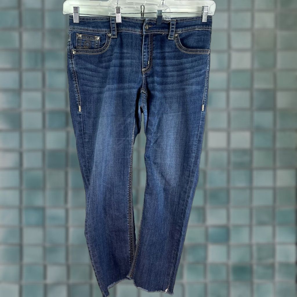 Vintage Melissa McCarthy Seven 7 Classic Strait Denim Jeans Womens 16W 38X30 Raw Hem Size 38" / US 16 / IT 52 - 1 Thumbnail