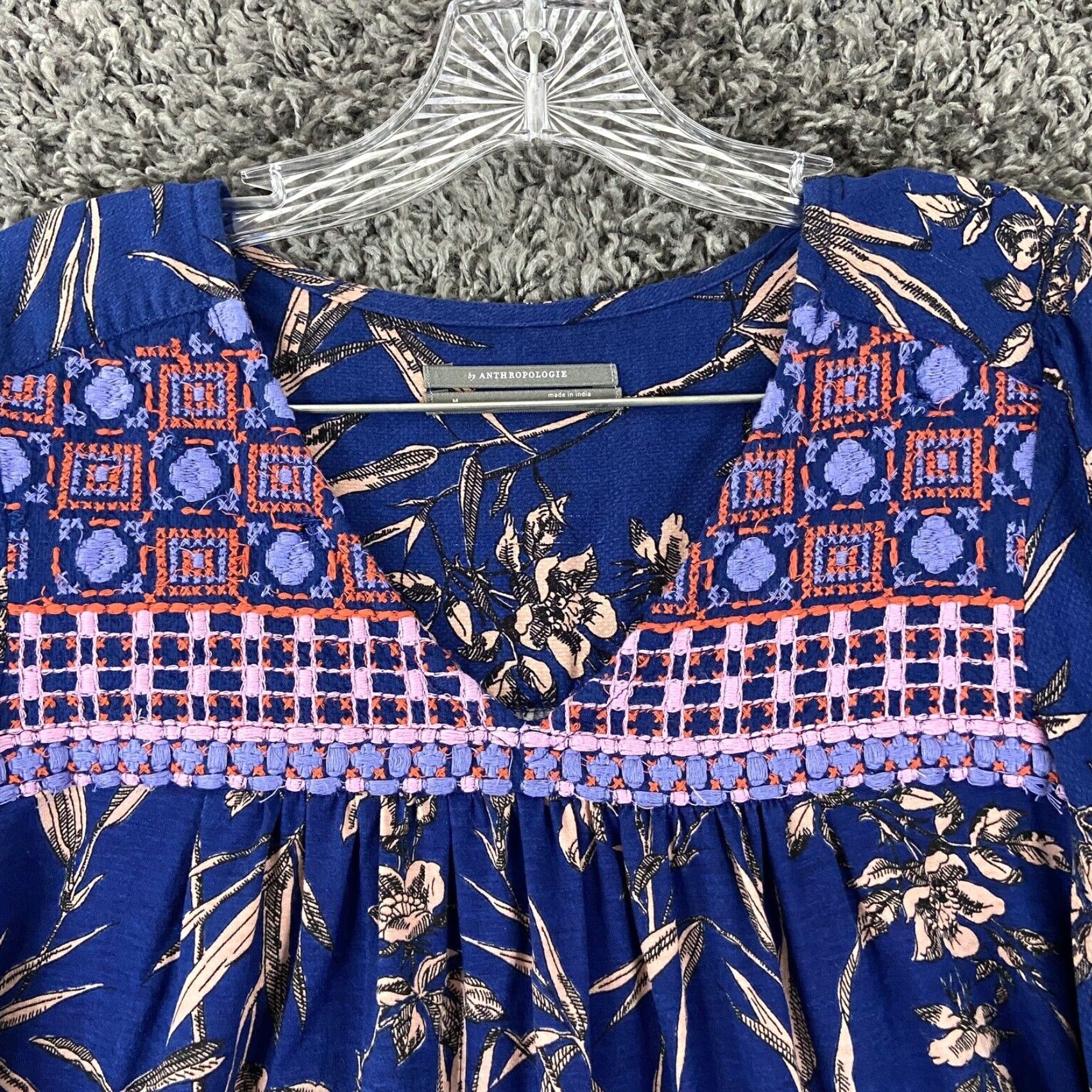 Anthropologie Anthropologie Bohemian Floral Peasant Blouse Women's M Multicolored Long Sleeve Size M / US 6-8 / IT 42-44 - 7 Thumbnail
