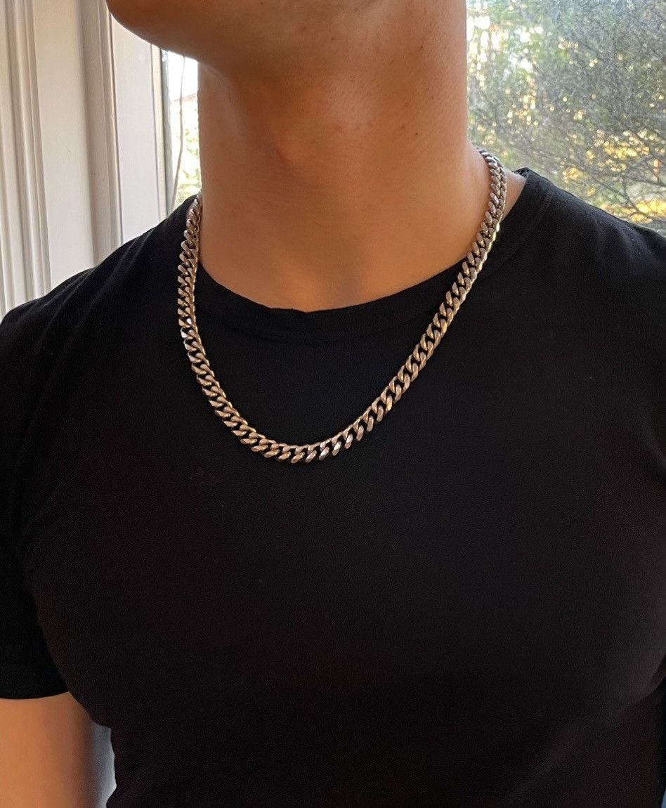 Jewelry Silver Cuban Chain 21In 9Mm, Men's