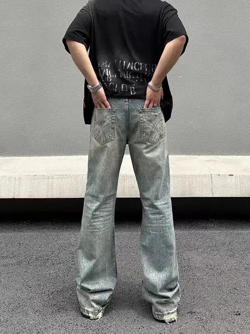 VIBE Hip Hop Vintage Washed Faded Loose Casual Ripped Jeans Size US 34 / EU 50 - 5 Thumbnail