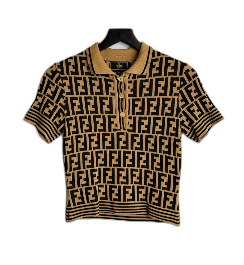 Fendi Fendi Logo Short Sleeve Polo Shirt Size US M / EU 48-50 / 2 - 1 Thumbnail