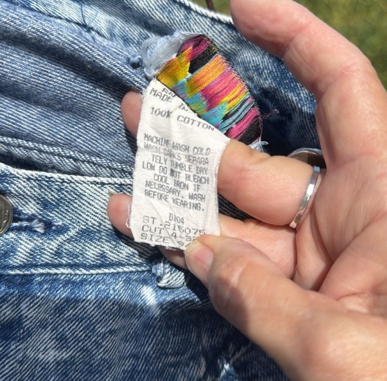 Other Vintage 80s Kayo Acid Wash Denim Western Aline MiDi Skirt Size 32" / US 10 / IT 46 - 5 Thumbnail