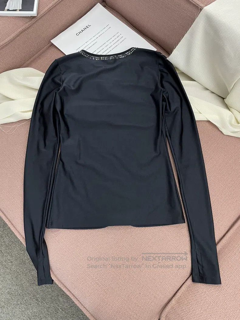 Chanel Chanel Black hot diamond love undershirt long sleeves Size XXS / US 00 / IT 34 - 3 Thumbnail
