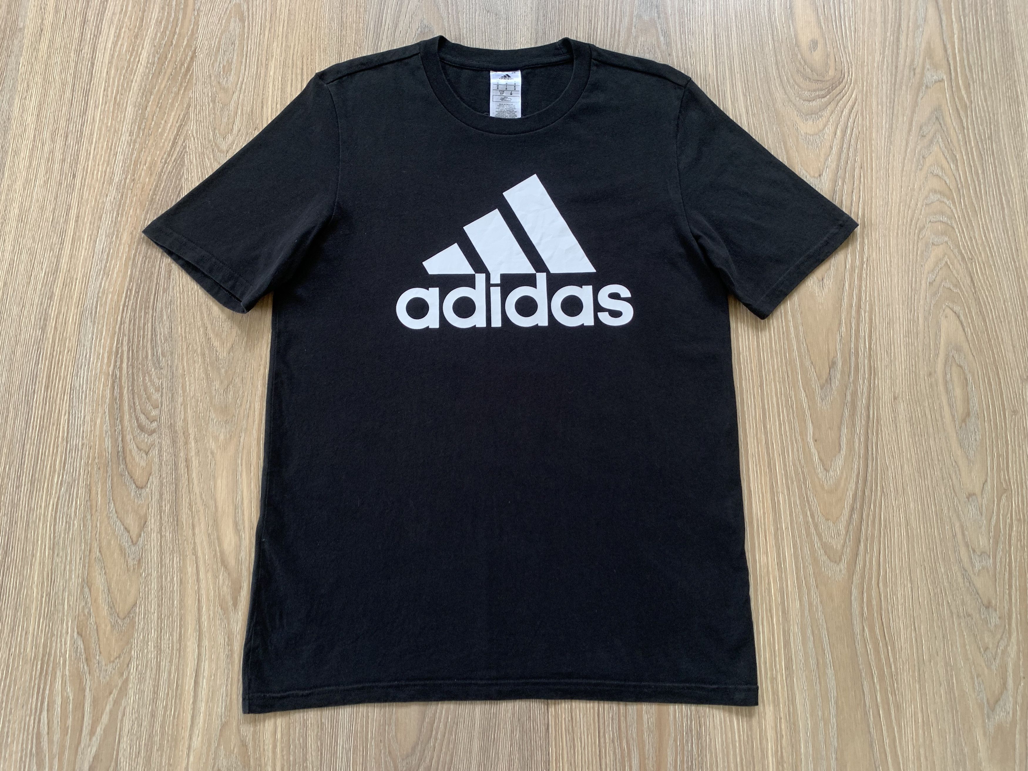 Adidas Adidas Black Cotton T-Shirt Size US S / EU 44-46 / 1 - 2 Thumbnail