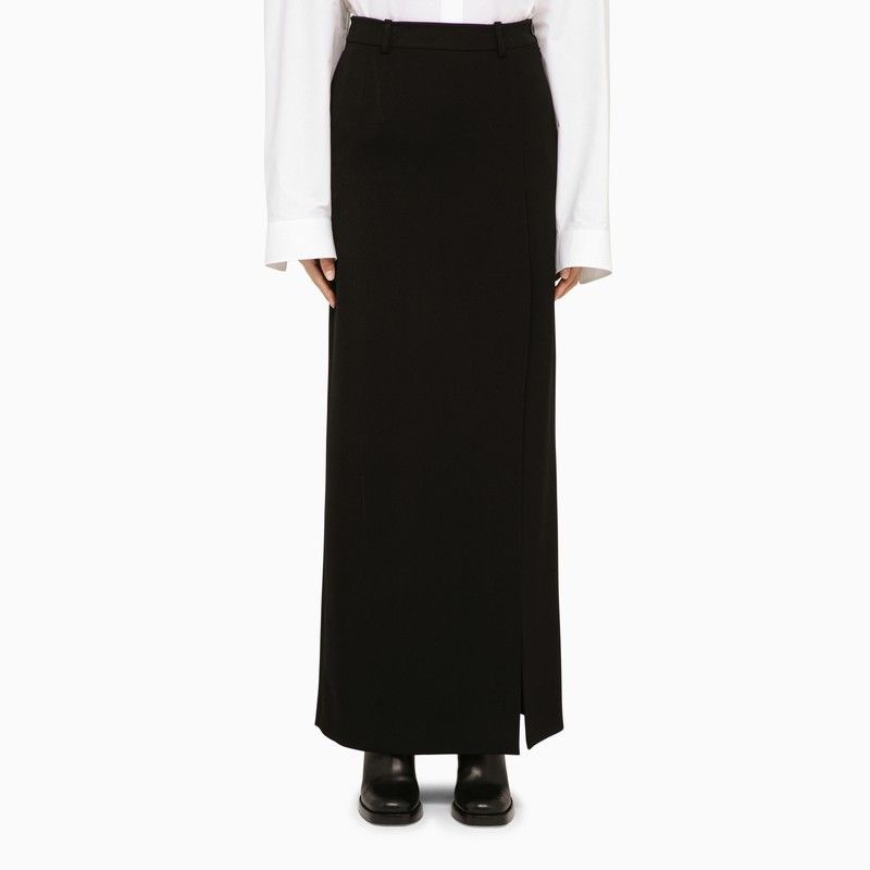 image of Balenciaga Black Wool Long Skirt, Women's (Size 26)