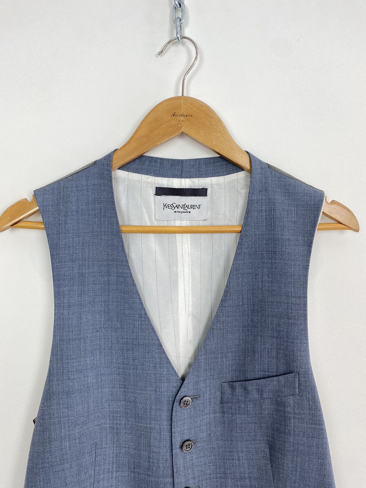 Yves Saint Laurent Yves Saint Laurent Suit Set Pants + Vest + Jacket Blue dress Size 50R - 12 Thumbnail