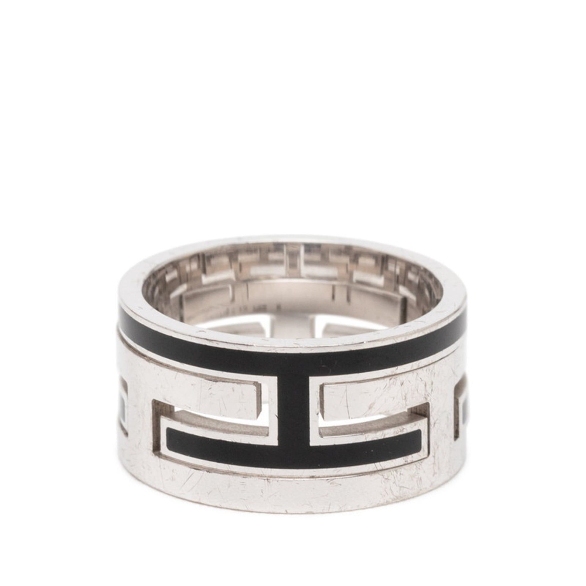 Hermes Hermès Move Ash Ring #51 Silver Black SV925 Men's HERMES Size ONE SIZE - 1 Thumbnail
