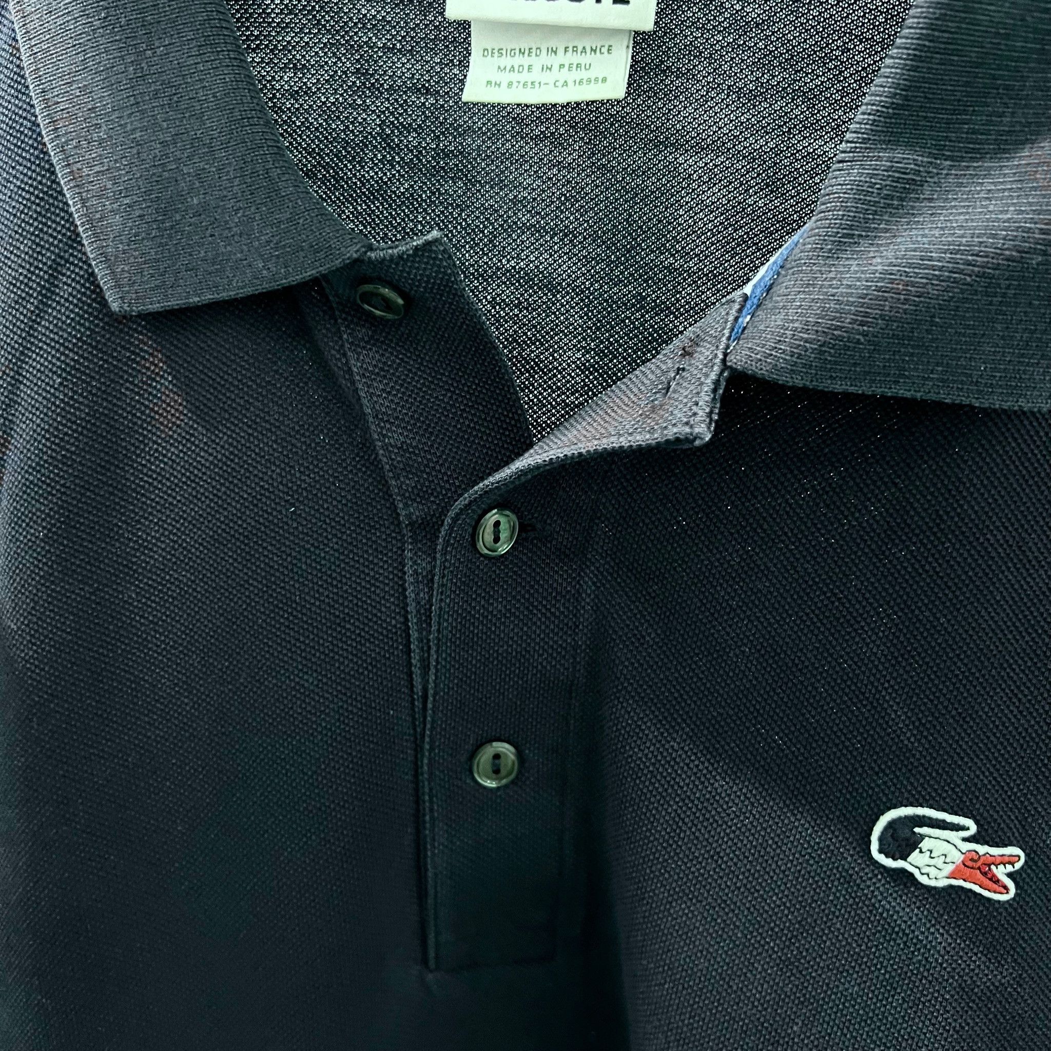 Lacoste Dark Blue France Flag Logo Colorway Polo Shirt