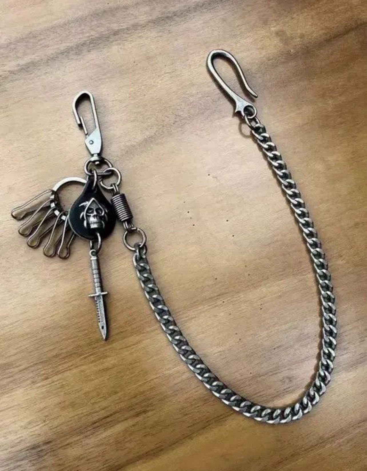 Japanese Brand Vintage Keychain Jeans Chain Skull Dagger Belt Chain Size ONE SIZE - 2 Thumbnail
