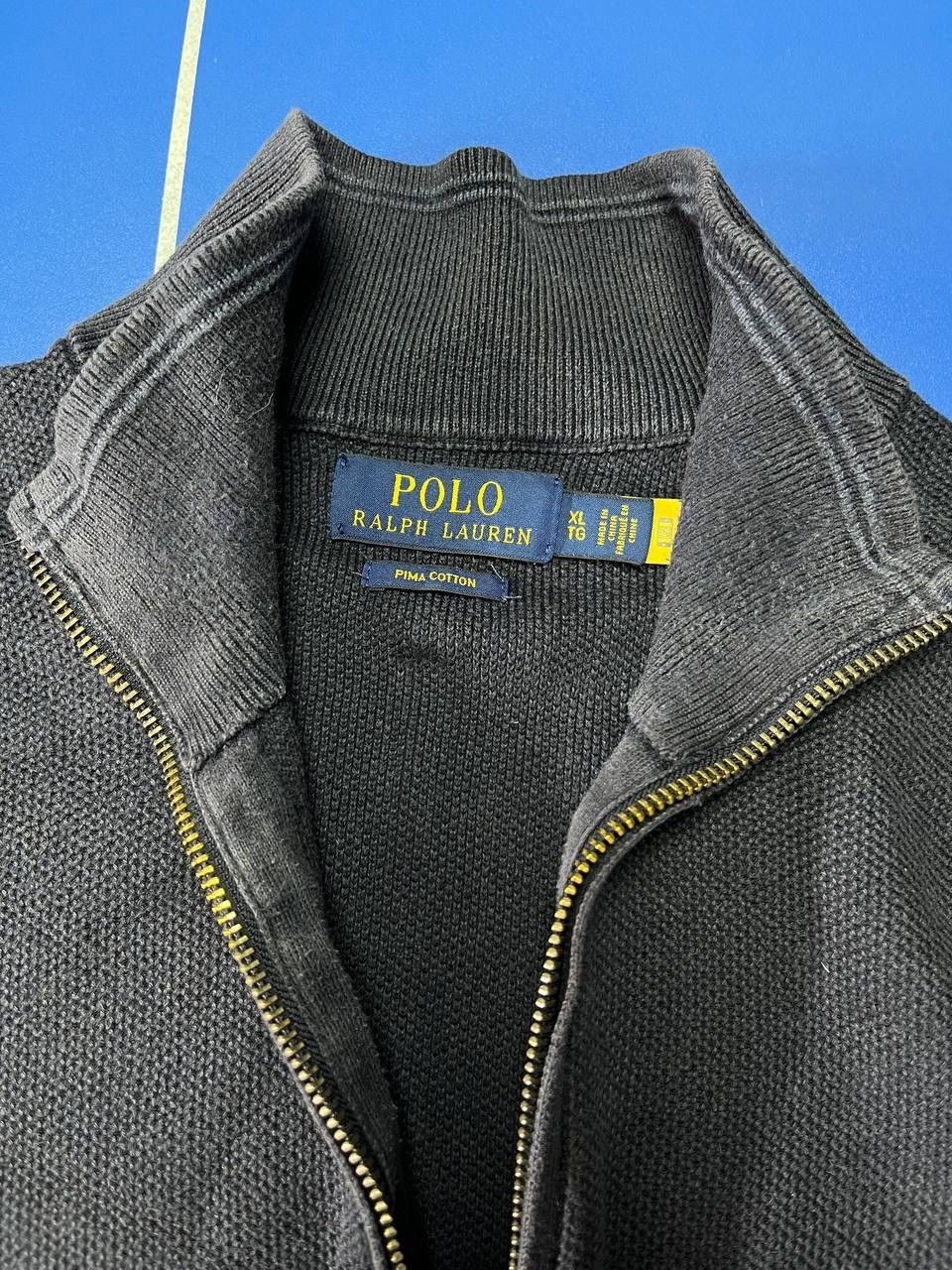 Polo Ralph Lauren Polo Ralph Lauren 1/4 Zip Pullover Sweater Grey Black Cotton Size US L / EU 52-54 / 3 - 6 Thumbnail
