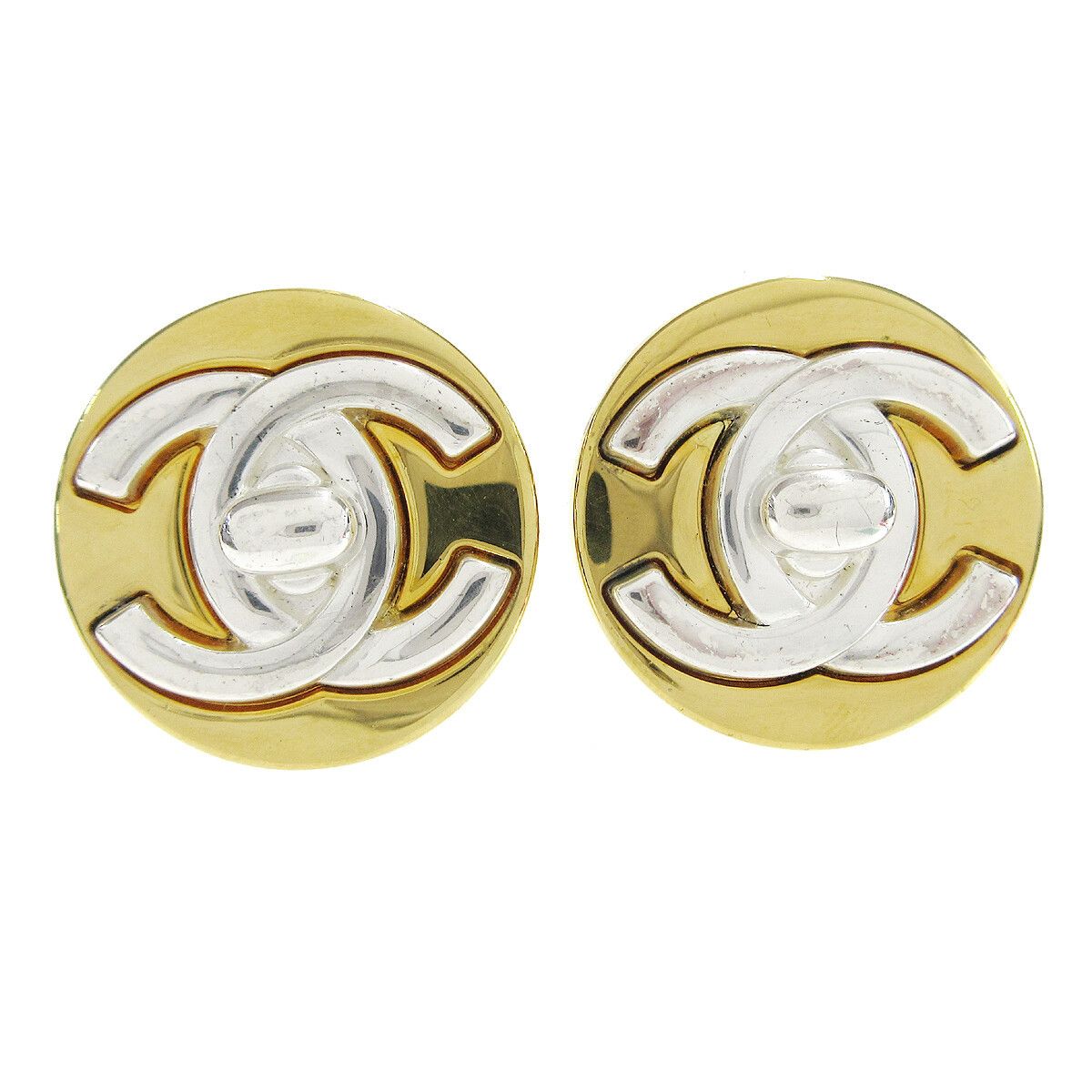 Chanel Chanel Round CC Turnlock Clip-On Metal Size ONE SIZE - 1 Thumbnail
