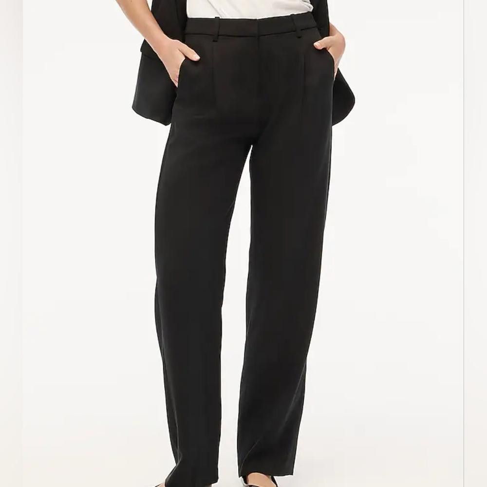 J.Crew J Crew Wide-Leg Pleated Twill Trouser Pant Size 26" / US 2 / IT 38 - 1 Thumbnail