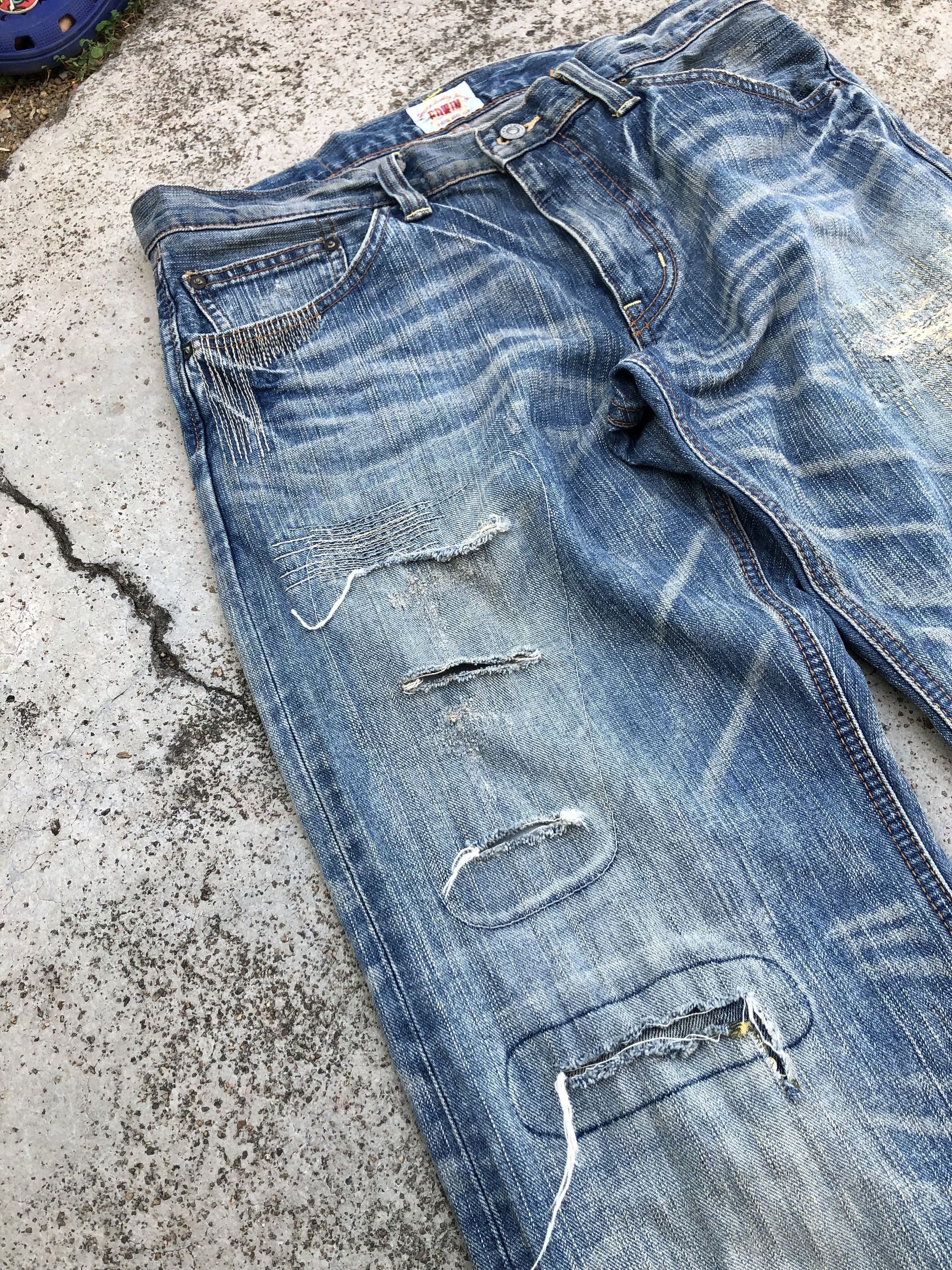 Edwin VINTAGE EDWIN BORO PATCHES JEANS Size US 35 - 4 Thumbnail