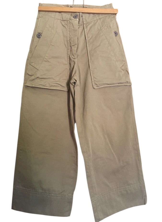 Dries Van Noten × Vintage Dries Van Noten Pants Baggy Wide Crop Cargo Jeans Top EX0109 Size 26" / US 2 / IT 38 - 1 Thumbnail