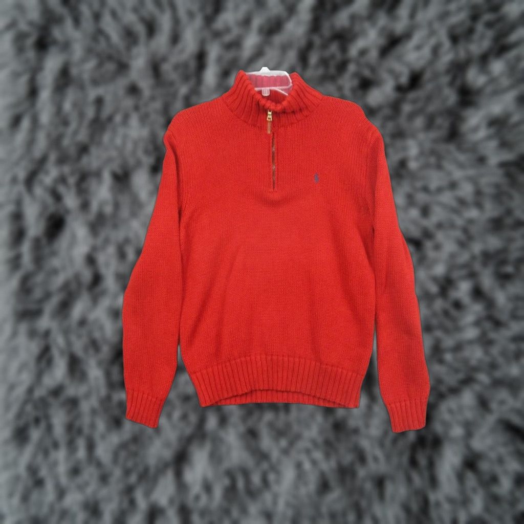 Polo Ralph Lauren Polo Ralph Lauren Sweater Men M Red Mock Neck Cotton Knit 1/4 Zip Size US M / EU 48-50 / 2 - 1 Thumbnail