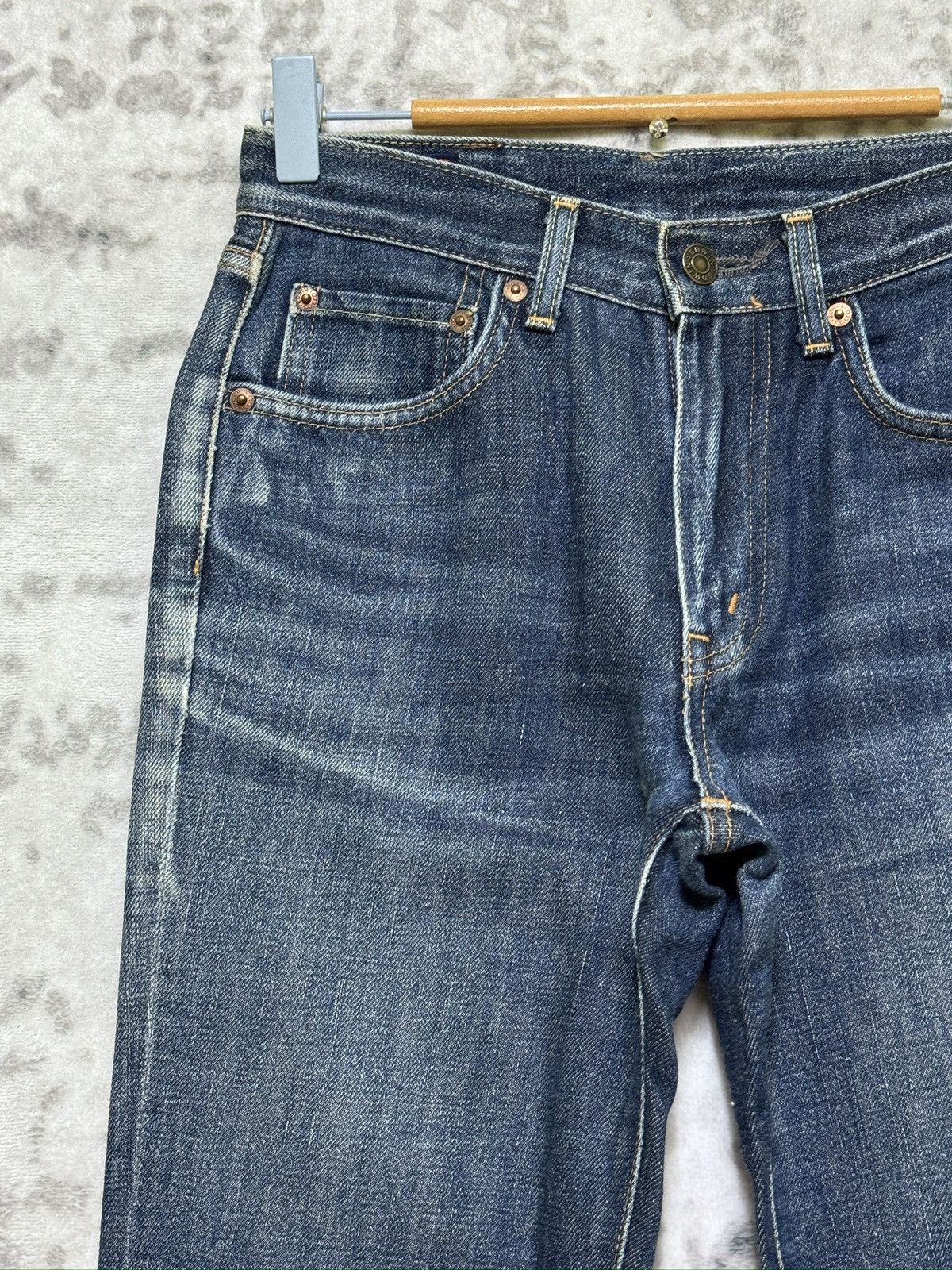 Edwin Vintage Miss Edwin 503 Regular Flare Blue Washed Distressed Size US 26 / EU 42 - 4 Thumbnail
