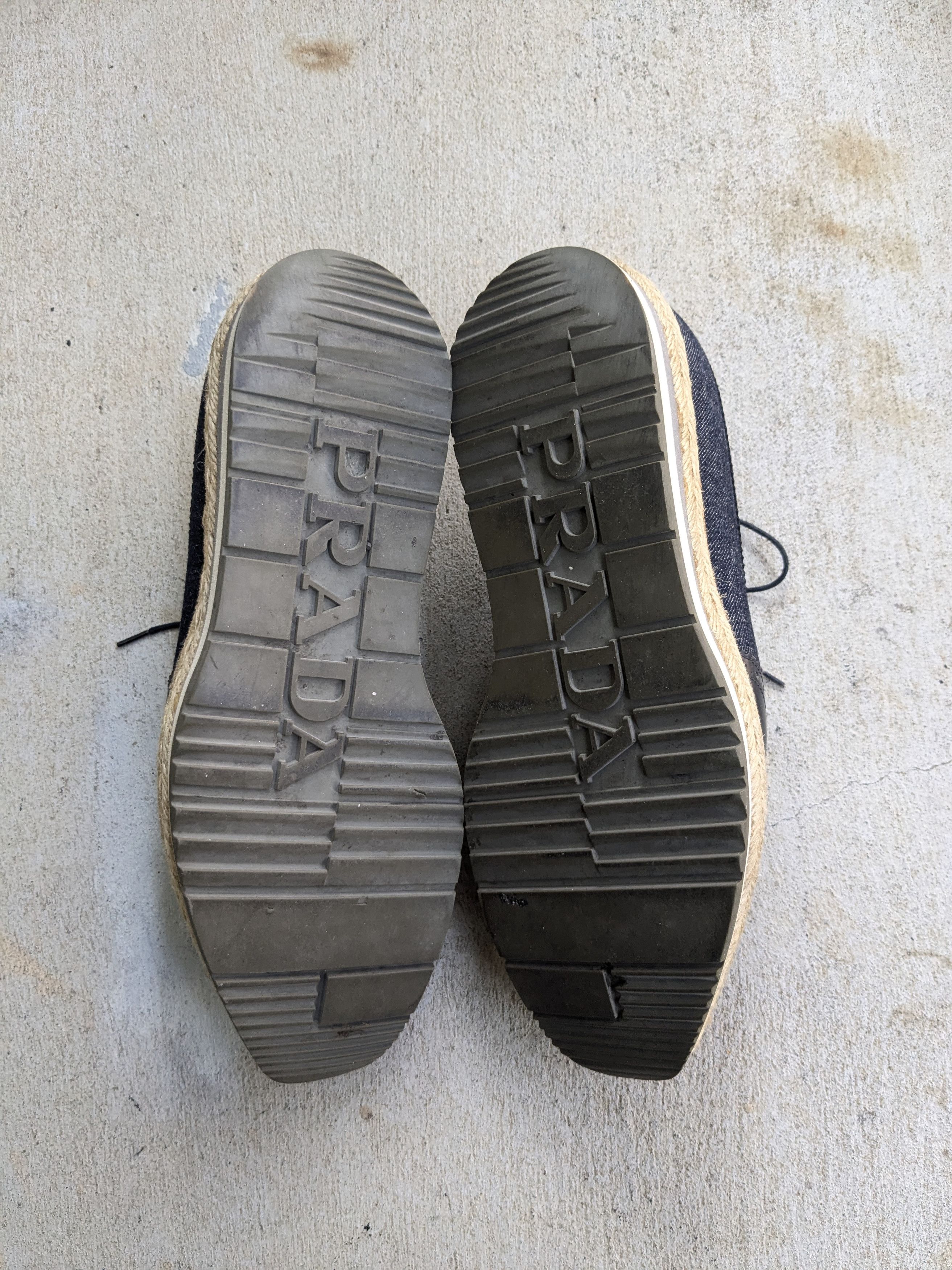Prada Prada Brogues Wingtip Sneakers 9 Canvas Leather Platform Size US 9 / EU 42 - 15 Thumbnail