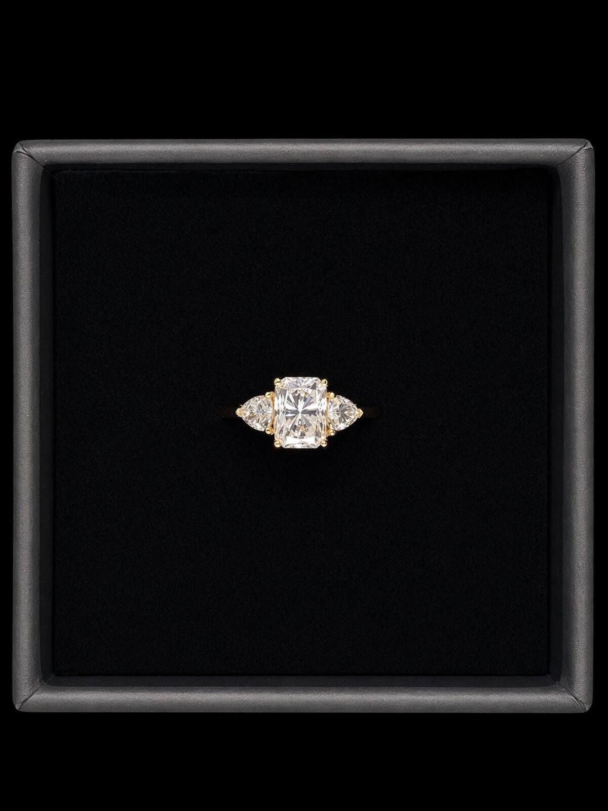 Other 2.5ct Moissanite Trilogy Engagement Ring | GRA Certified Size ONE SIZE - 2 Thumbnail