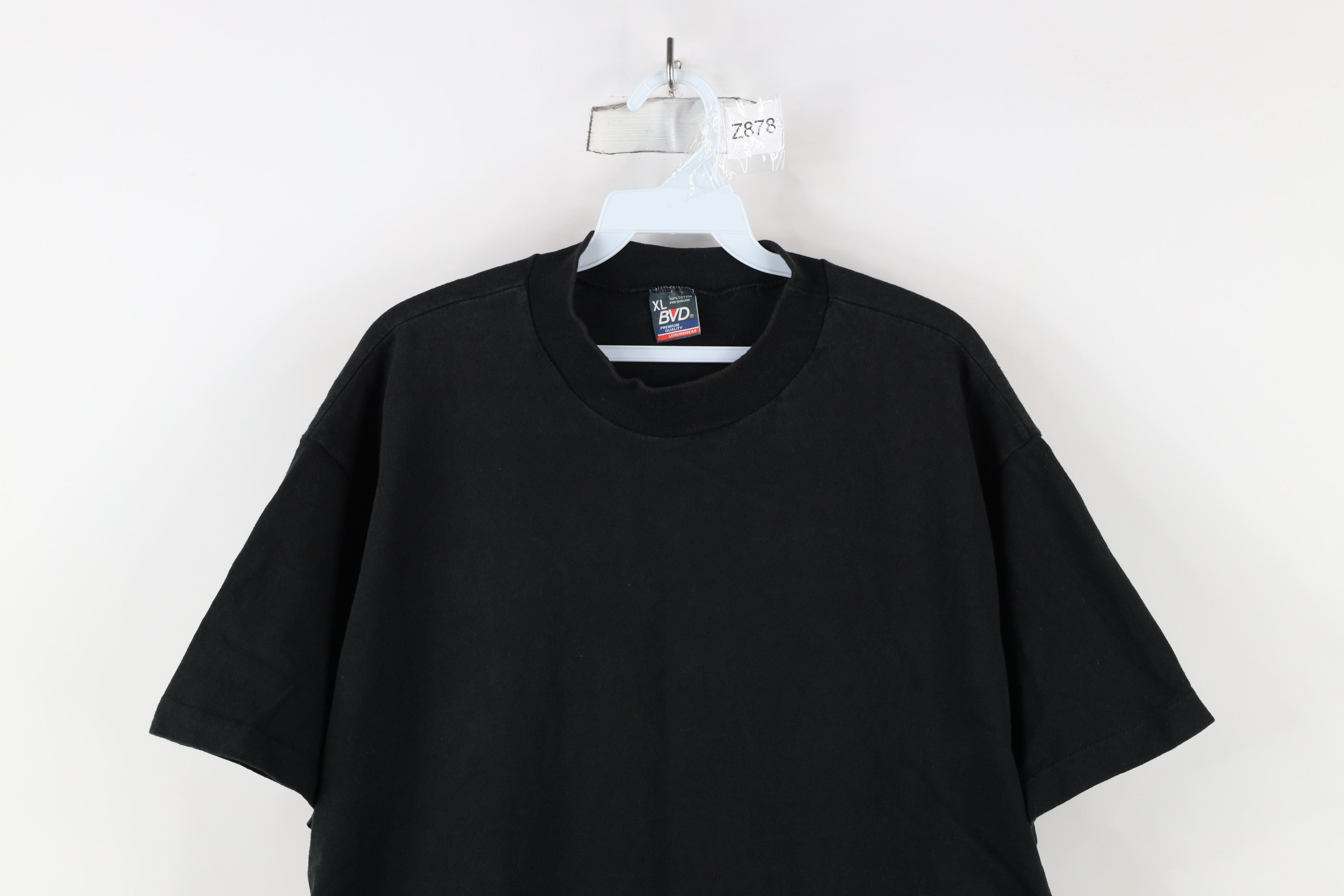Vintage Vintage 90s Streetwear Heavyweight Cotton T-Shirt Black USA Size US XL / EU 56 / 4 - 2 Thumbnail