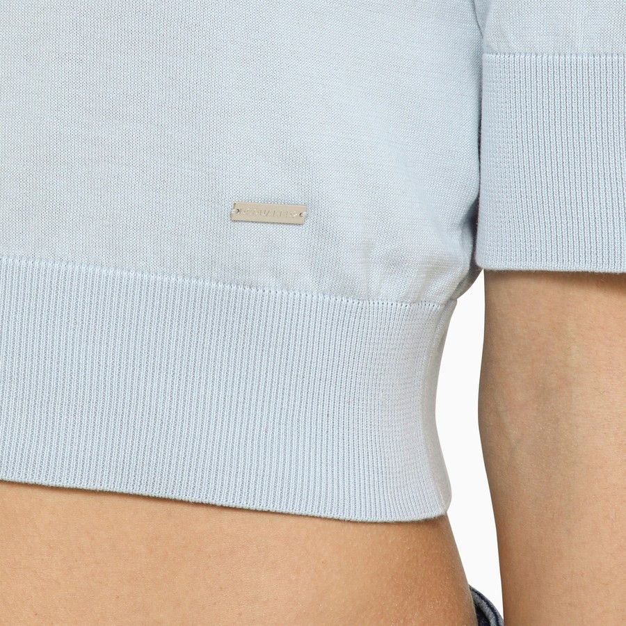 Dsquared2 o1d2blof0824 Cotton Cropped Jersey in Light Blue Size S / US 4 / IT 40 - 3 Thumbnail