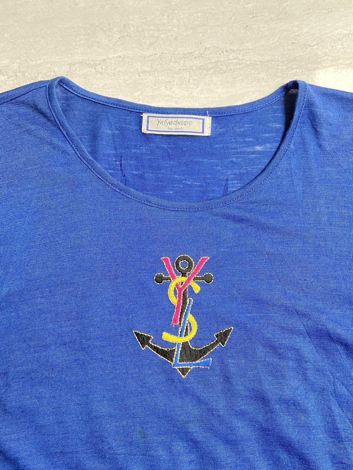Yves Saint Laurent Yves Saint Laurent Blue T-shirt Size US S / EU 44-46 / 1 - 5 Thumbnail