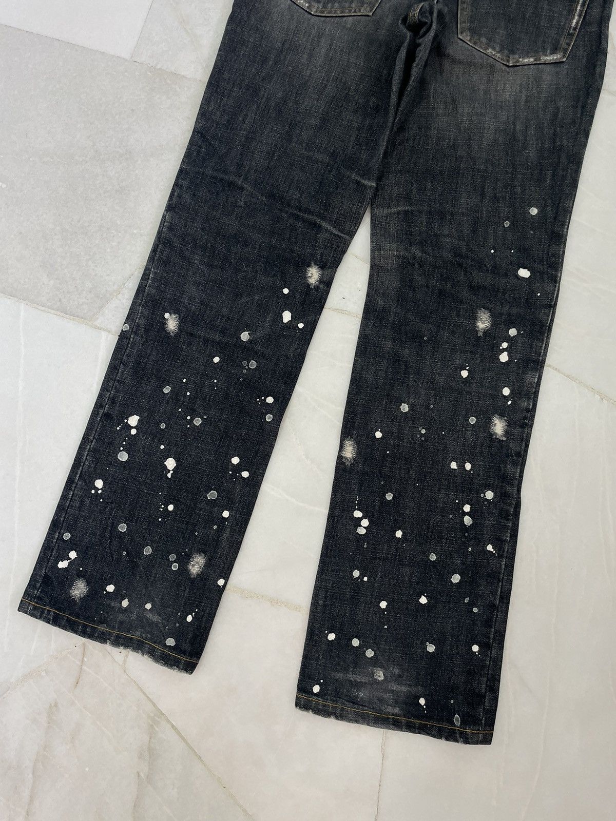 Issey Miyake Rare💥Vintage Sunaokuwahara Paint Split Distressed Jeans Size US 32 / EU 48 - 4 Thumbnail