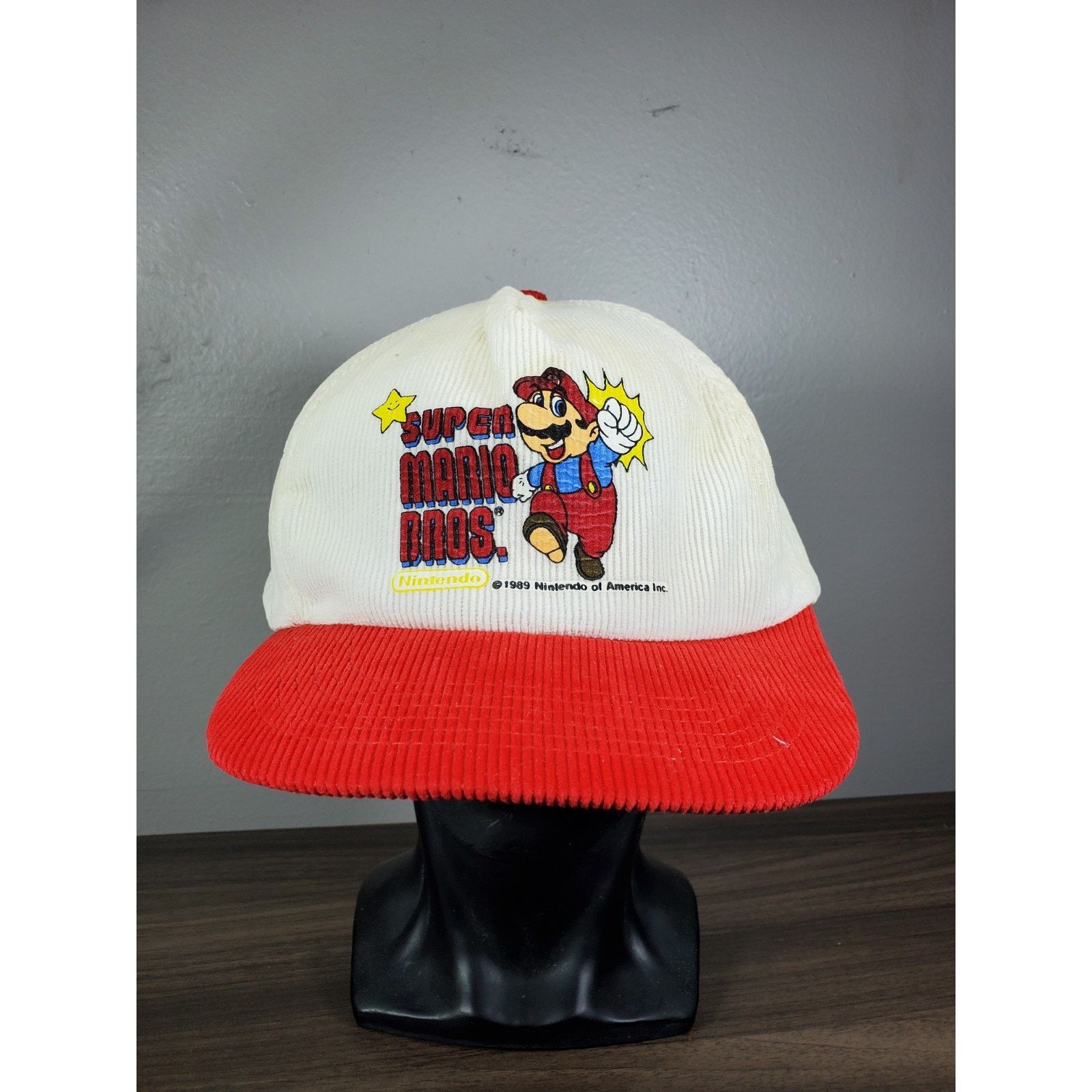 Nintendo × Vintage RARE Vintage 1989 Nintendo Super Mario Bros Corduroy Hat Cap Size ONE SIZE - 2 Thumbnail