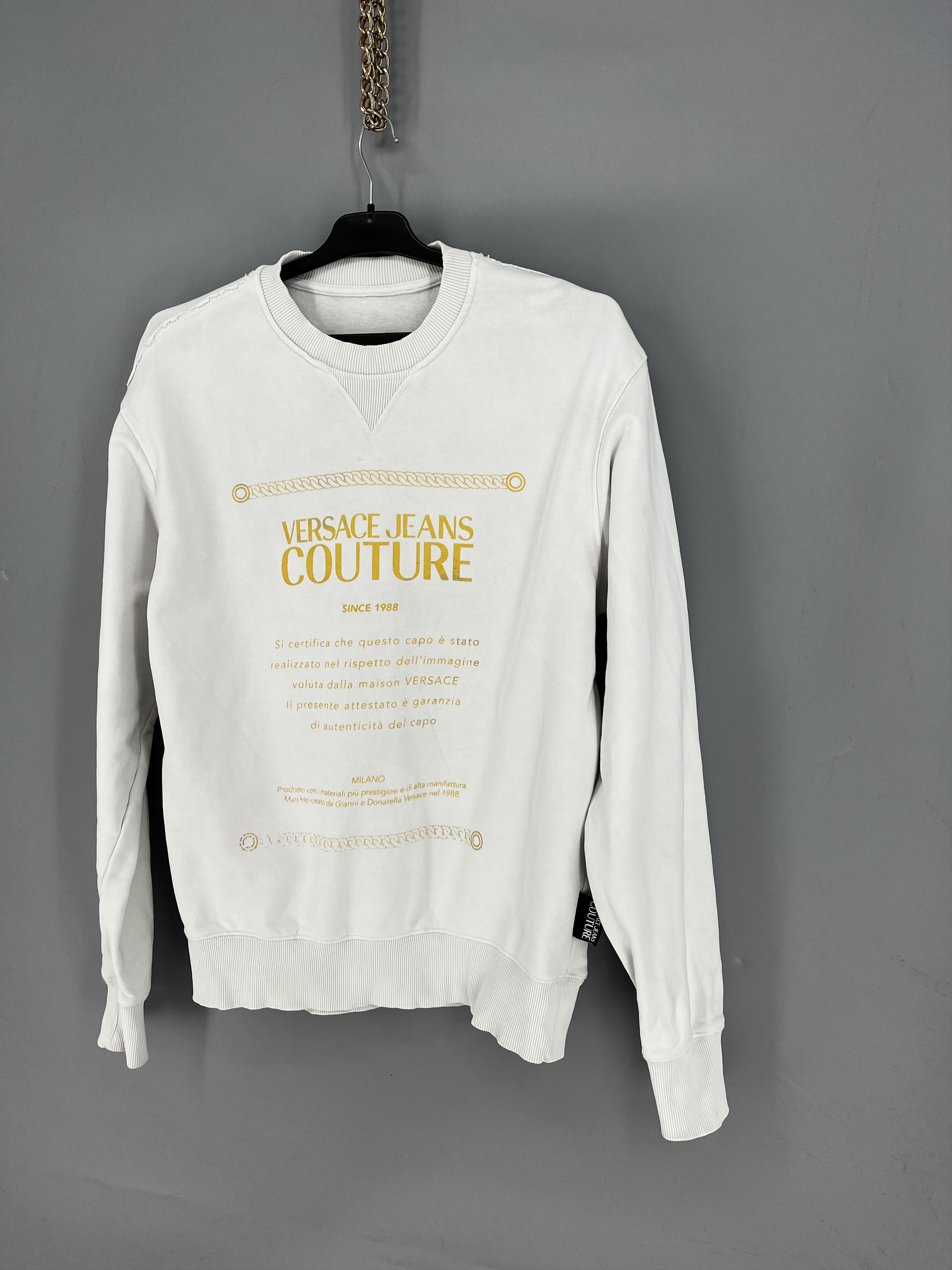 Versace Versace Jeans Couture Men's White Gold Logo Hooded Size US S / EU 44-46 / 1 - 3 Thumbnail