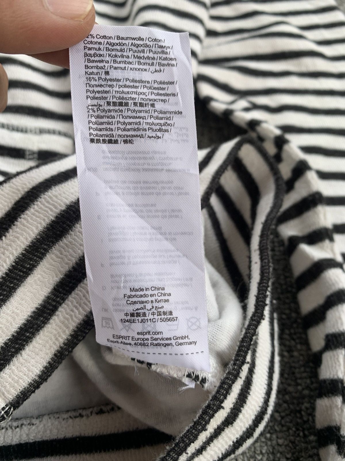 Esprit Esprit Stripe Black White Zip Hoodie Size US L / EU 52-54 / 3 - 12 Thumbnail