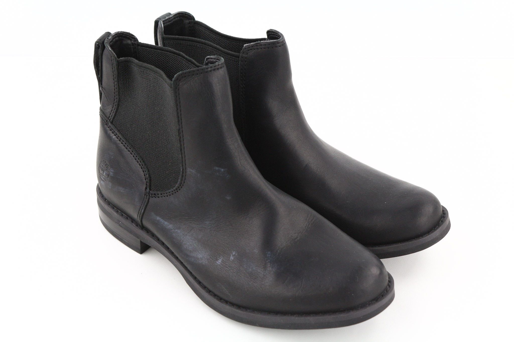 Timberland A1KHL UK4 Mid Top Black Leather Side Panels Boots 79958 Size US 4.5 / IT 34.5 - 1 Thumbnail