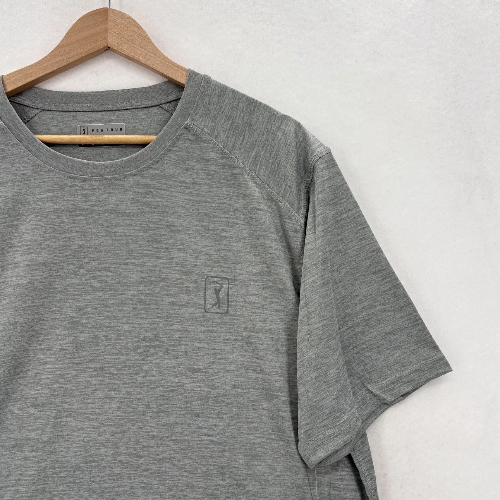 PGA Tour PGA TOUR Shirt Mens Large Gray Short Sleeve Performance Golf UPF 50 Protection Size US L / EU 52-54 / 3 - 2 Thumbnail