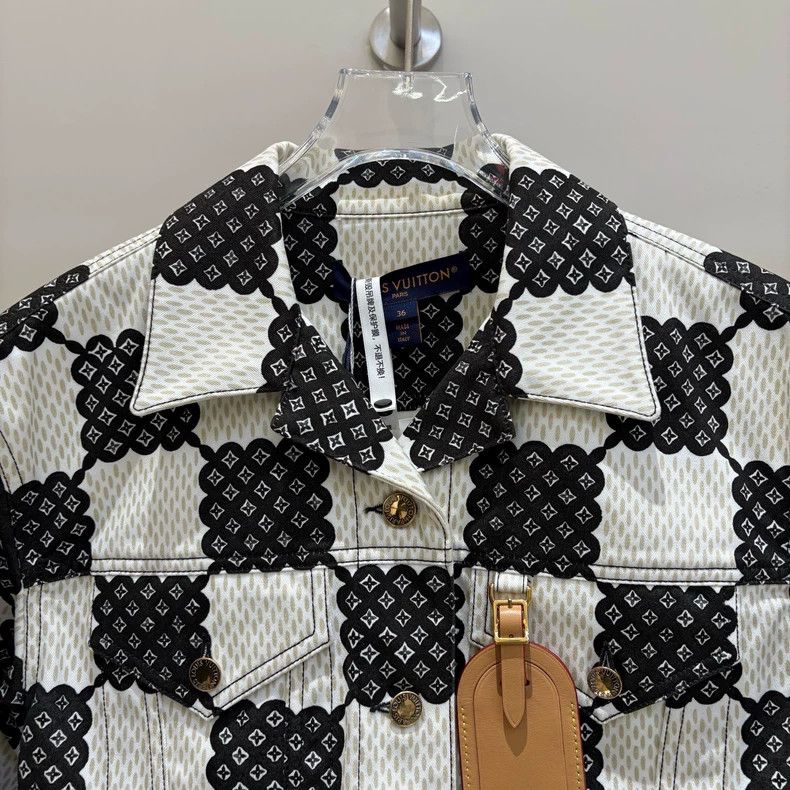 Louis Vuitton Louis Vuitton Checkerboard printed leather denim jacket Size XS / US 0-2 / IT 36-38 - 3 Thumbnail