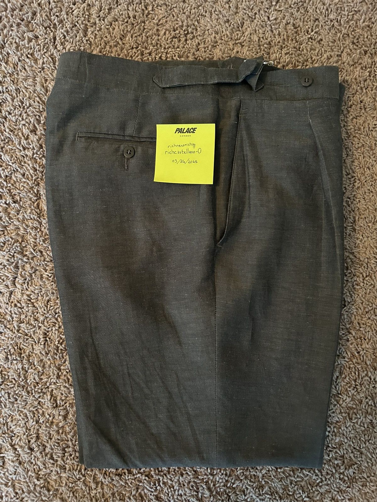 Stoffa Single Pleat Trouser Grey Wool Linen Sharkskin Size US 32 / EU 48 - 2 Thumbnail