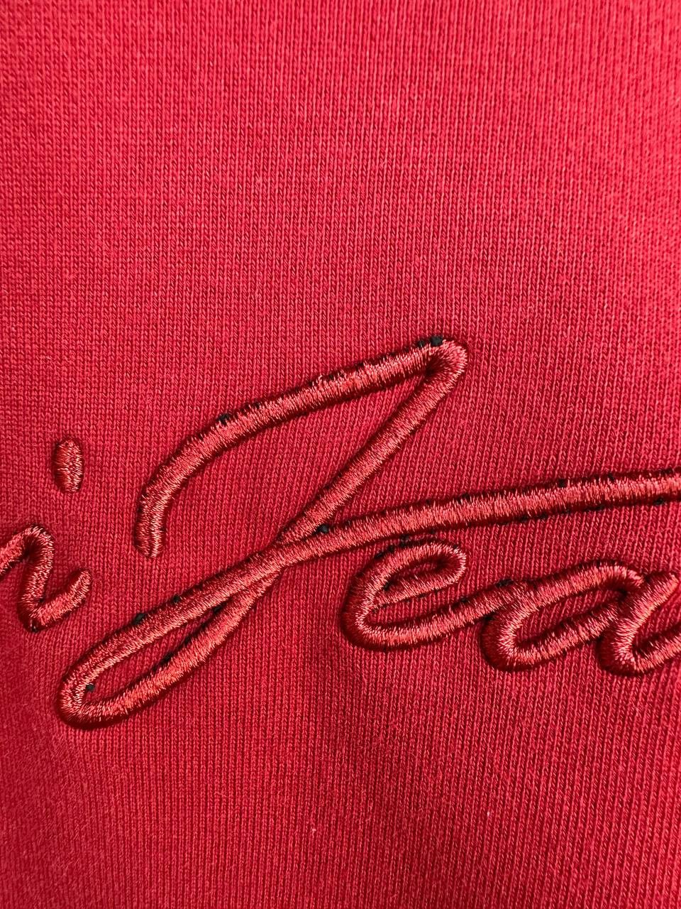 Giorgio Armani Armani Jeans Logo Embroidered Cotton Sweatshirt Red Crewneck Size US XXL / EU 58 / 5 - 14 Thumbnail