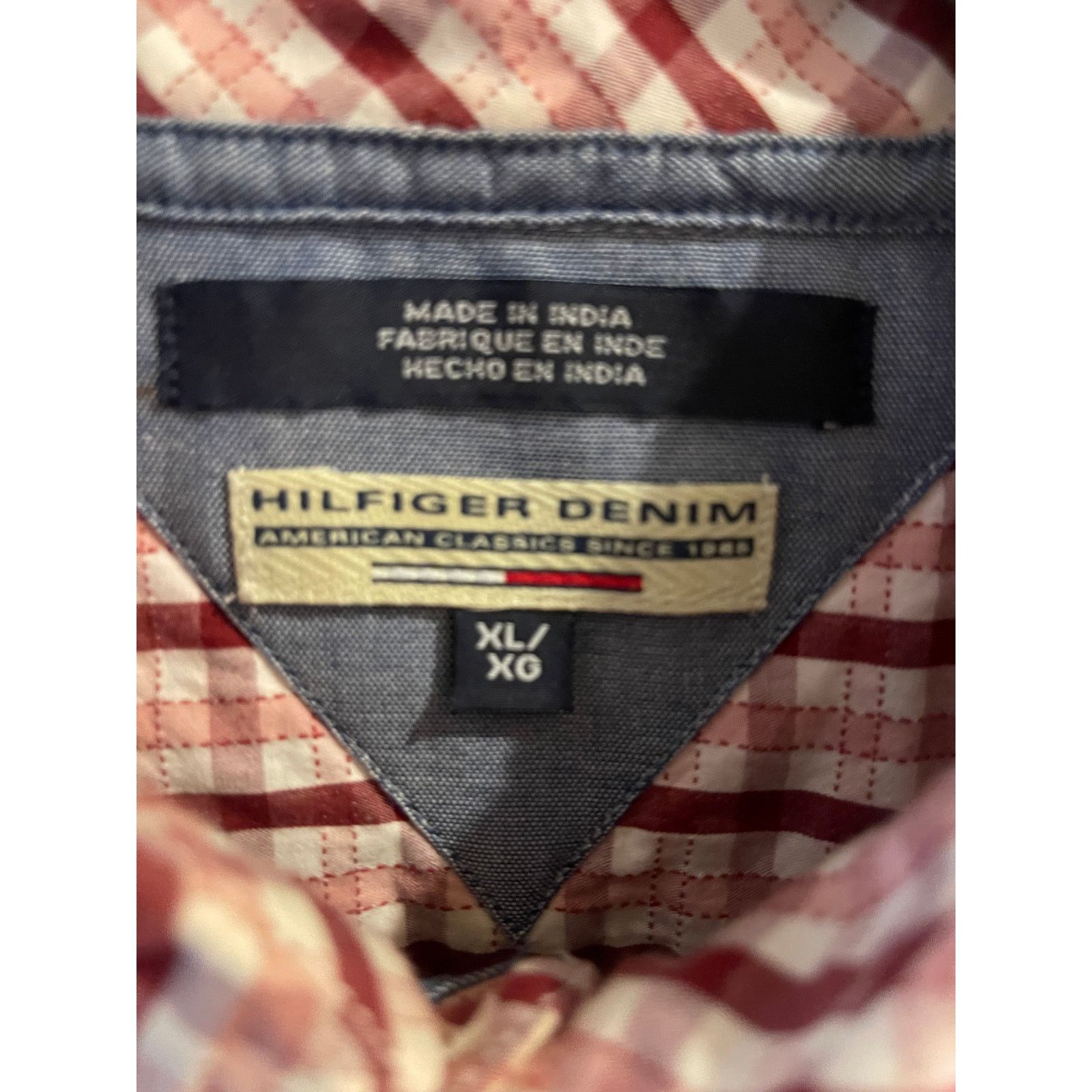 Tommy Hilfiger Tommy Hilfiger Denim XL Red Plaid Button Shirt Short Sleeve Size US XL / EU 56 / 4 - 2 Thumbnail