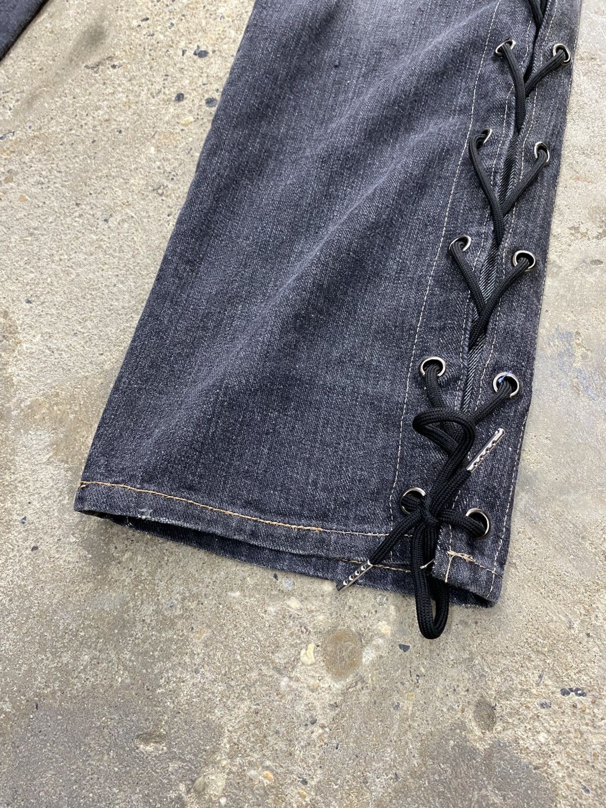 Japanese Brand Root three side laced jeans wash Size US 34 / EU 50 - 11 Thumbnail