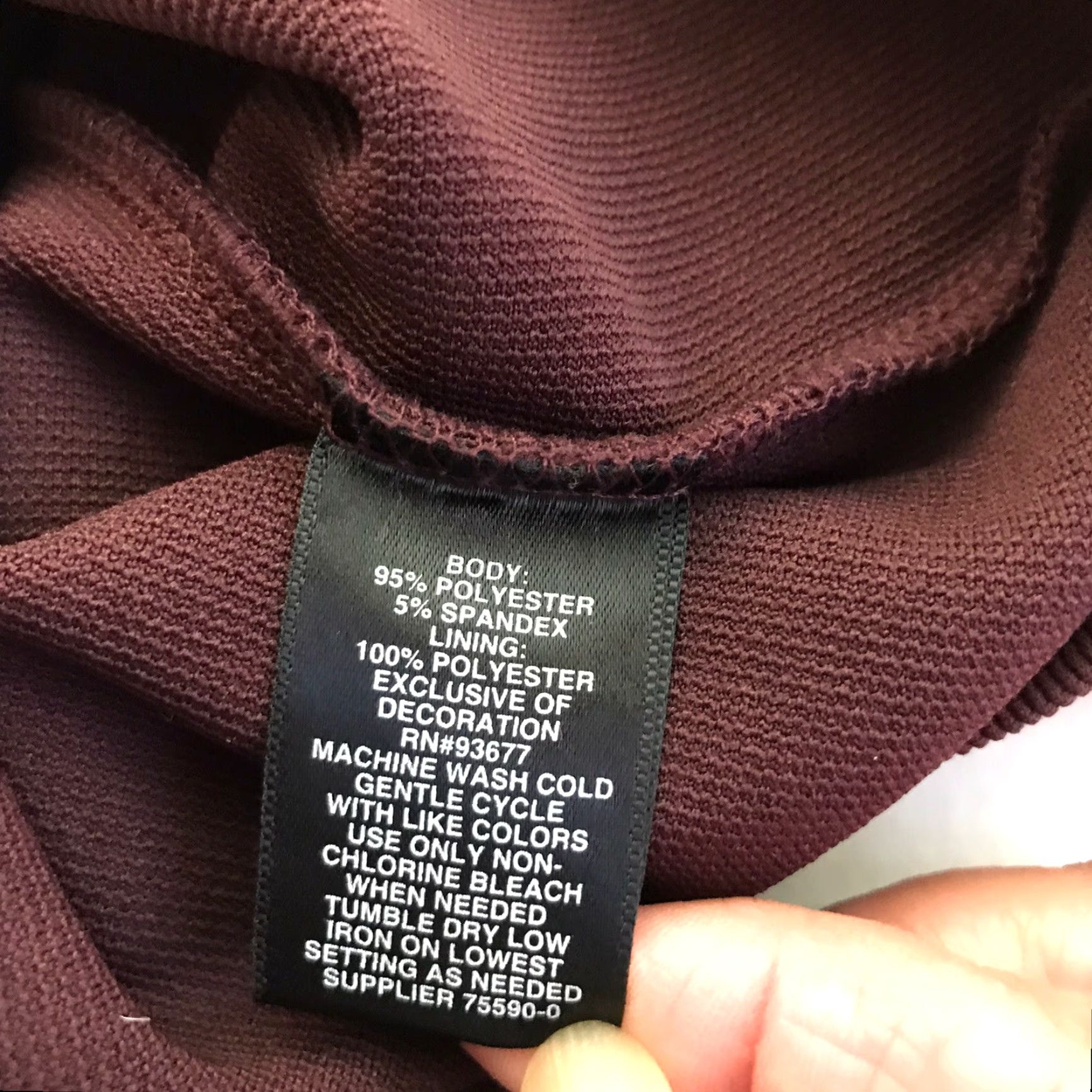 Vintage Bold Elements Burgundy Sheath Dress Women's Size L Knee Length Party Workwear Size L / US 10 / IT 46 - 6 Thumbnail