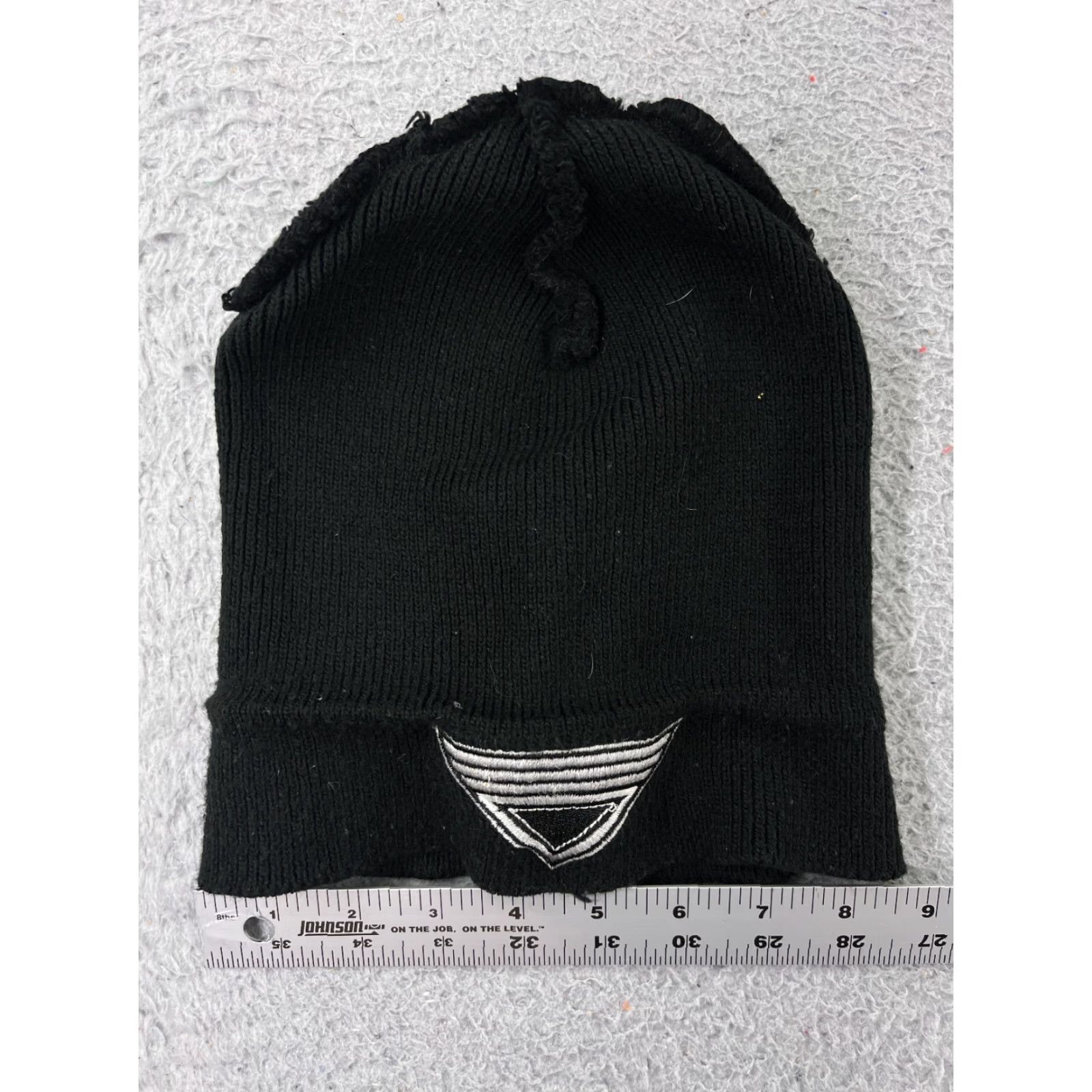 Vintage Pyramid Beanie Toque Adult One Size Black Knit Acrylic Made Italy Size ONE SIZE - 4 Thumbnail