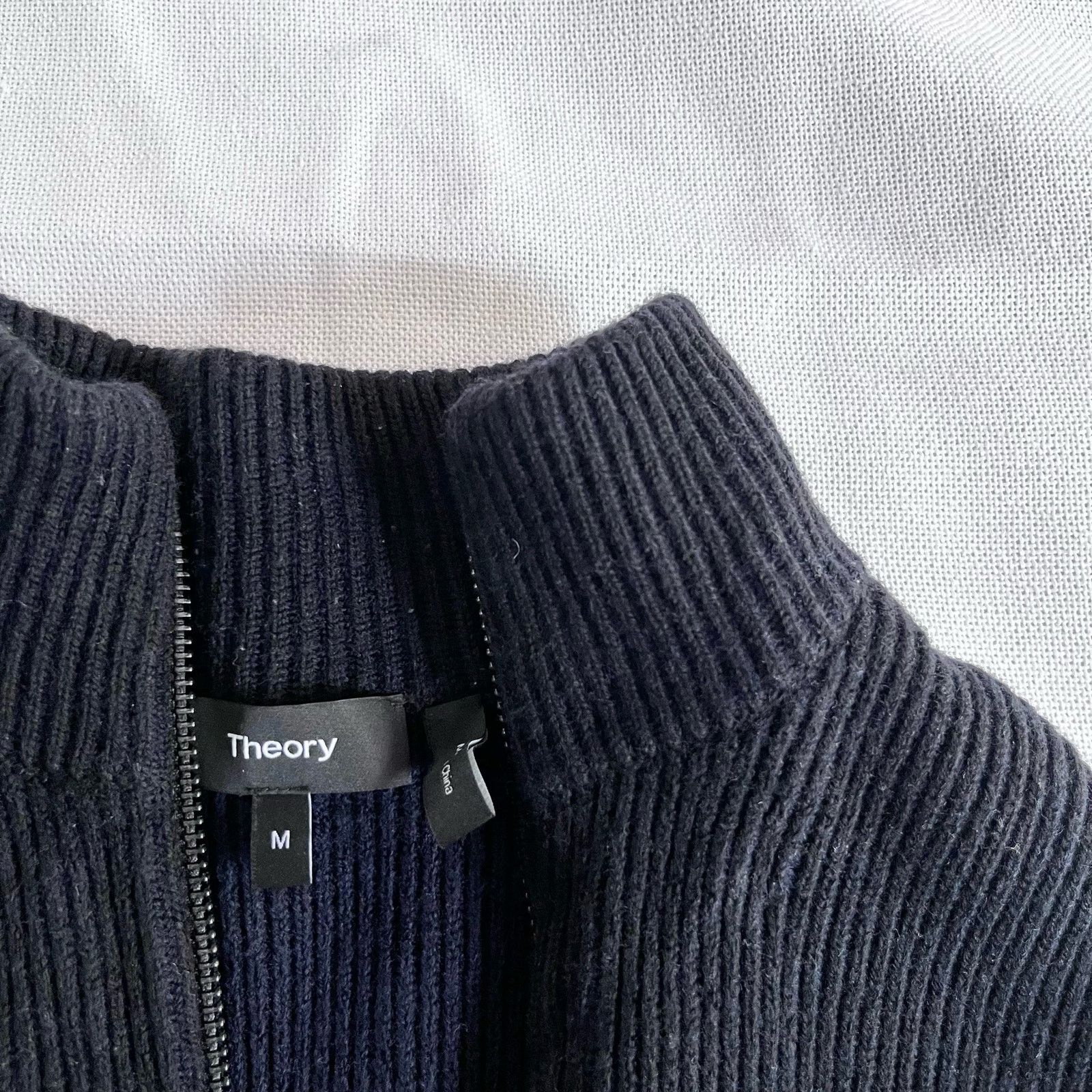 Theory Theory Men’s Wool Blend Navy Gray Zip Hoodie Medium Size US M / EU 48-50 / 2 - 7 Thumbnail