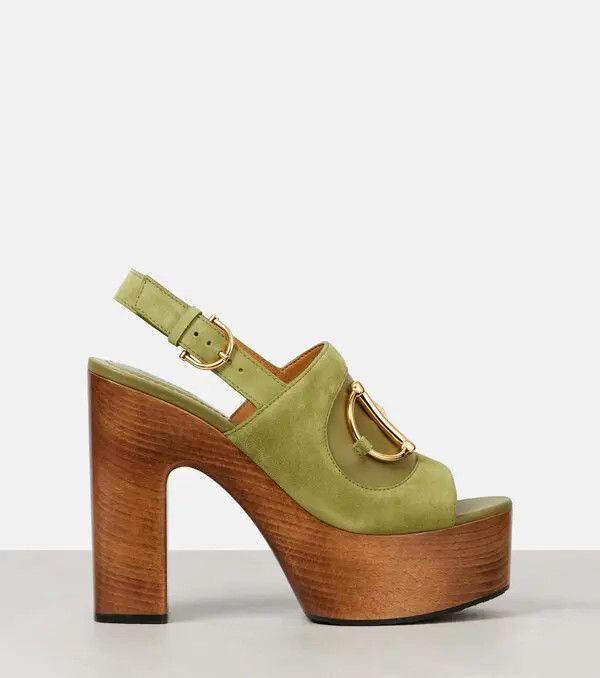 Gucci o1loc1c0426 834420 Women's Platform Sandals With Horsebit Size US 11.5 / IT 41.5 - 4 Thumbnail