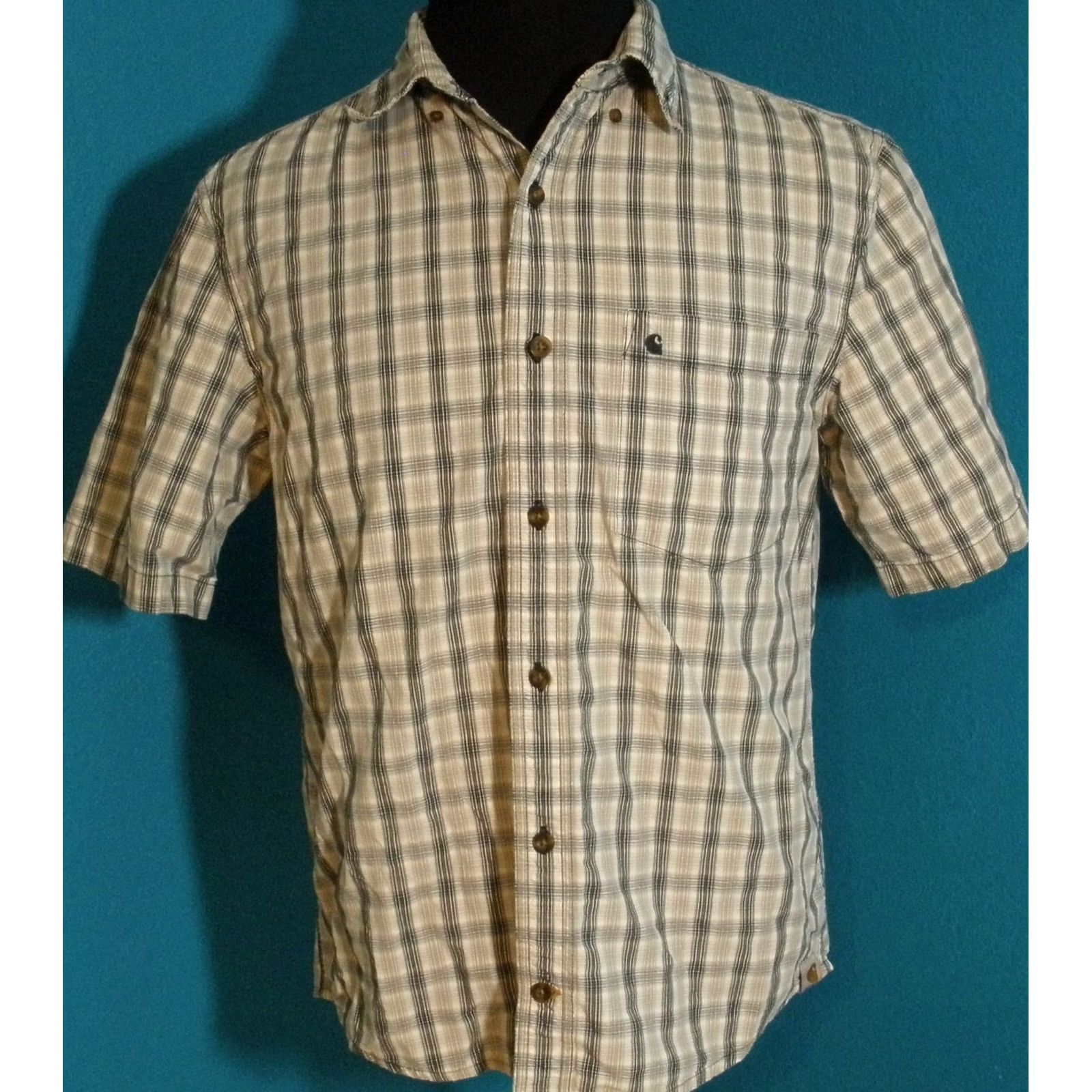 Carhartt VINTAGE Carhartt Shirt Plaid Men’s Medium Short Sleeve Button-Down Collared Relaxed Fit Shirt Size US M / EU 48-50 / 2 - 2 Thumbnail