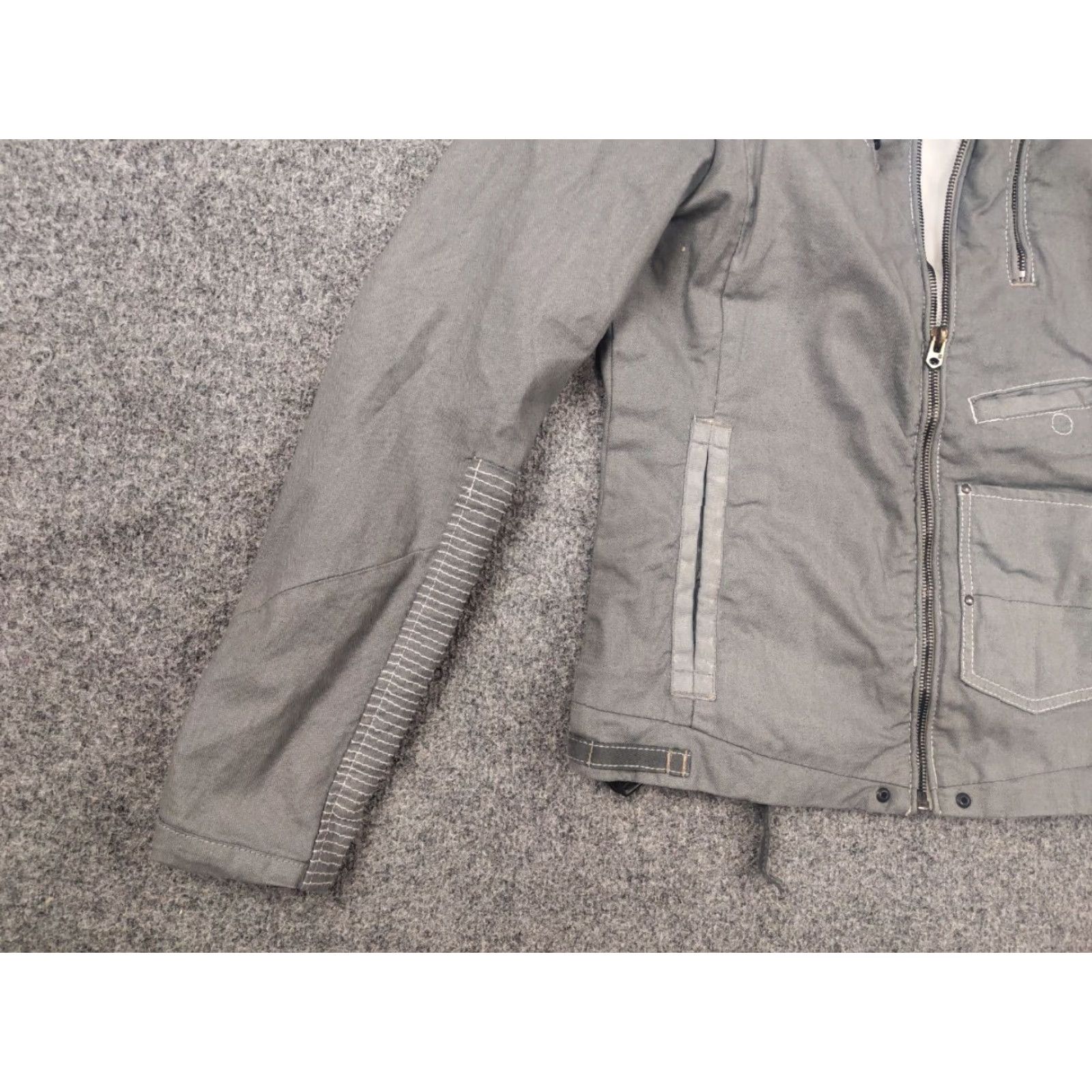 G-Star VINTAGE G Star Raw Gunner Logo Zip Pocket Waxed Gray Cotton Biker Jacket M Women Gray Waxed Logo Pockets 90s Style Mens Ladies Size M / US 6-8 / IT 42-44 - 4 Thumbnail