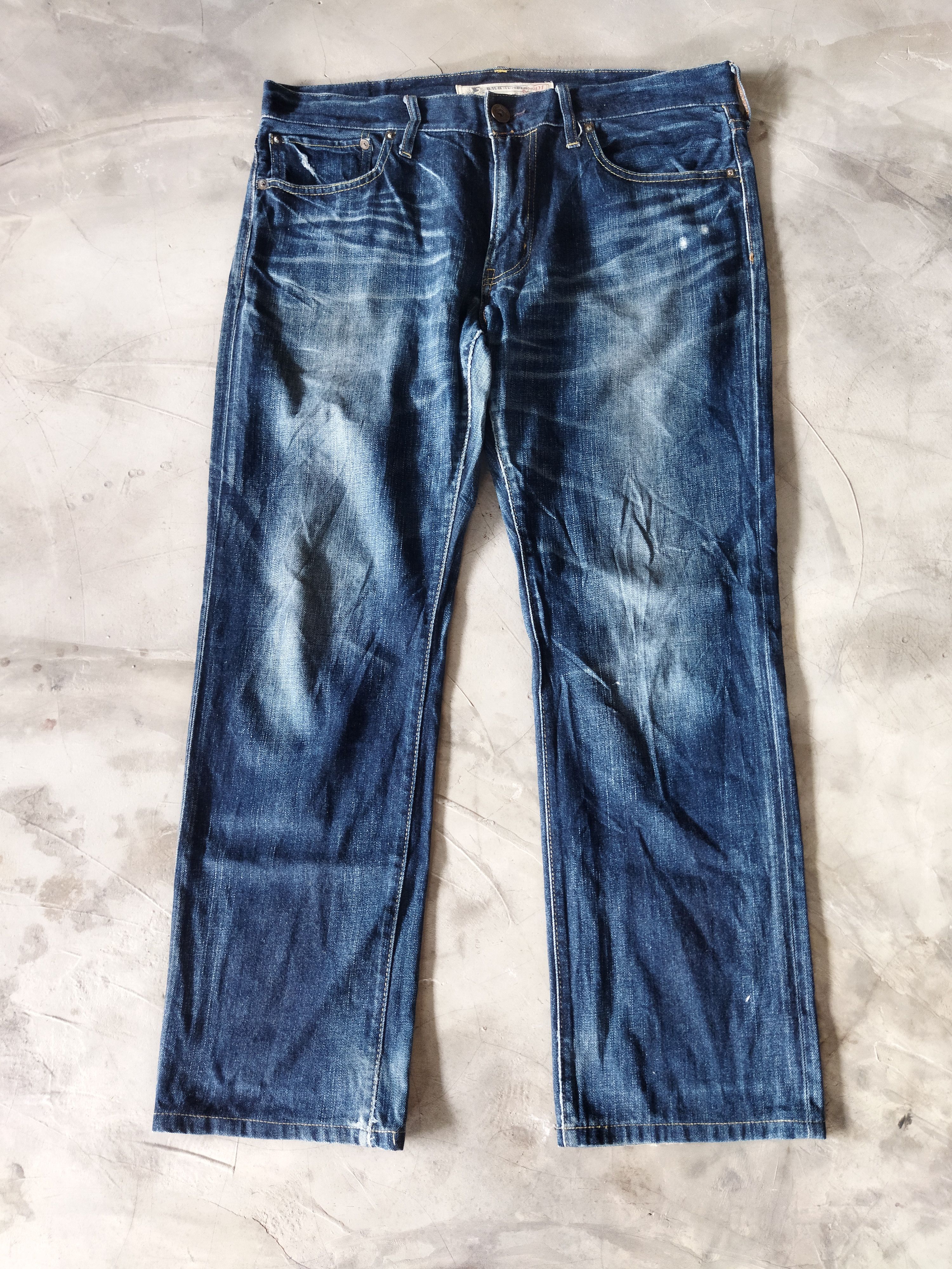 Vintage VINTAGE BACK NUMBER DISTRESSED BLUE JEANS PANTS Size US 36 / EU 52 - 1 Thumbnail