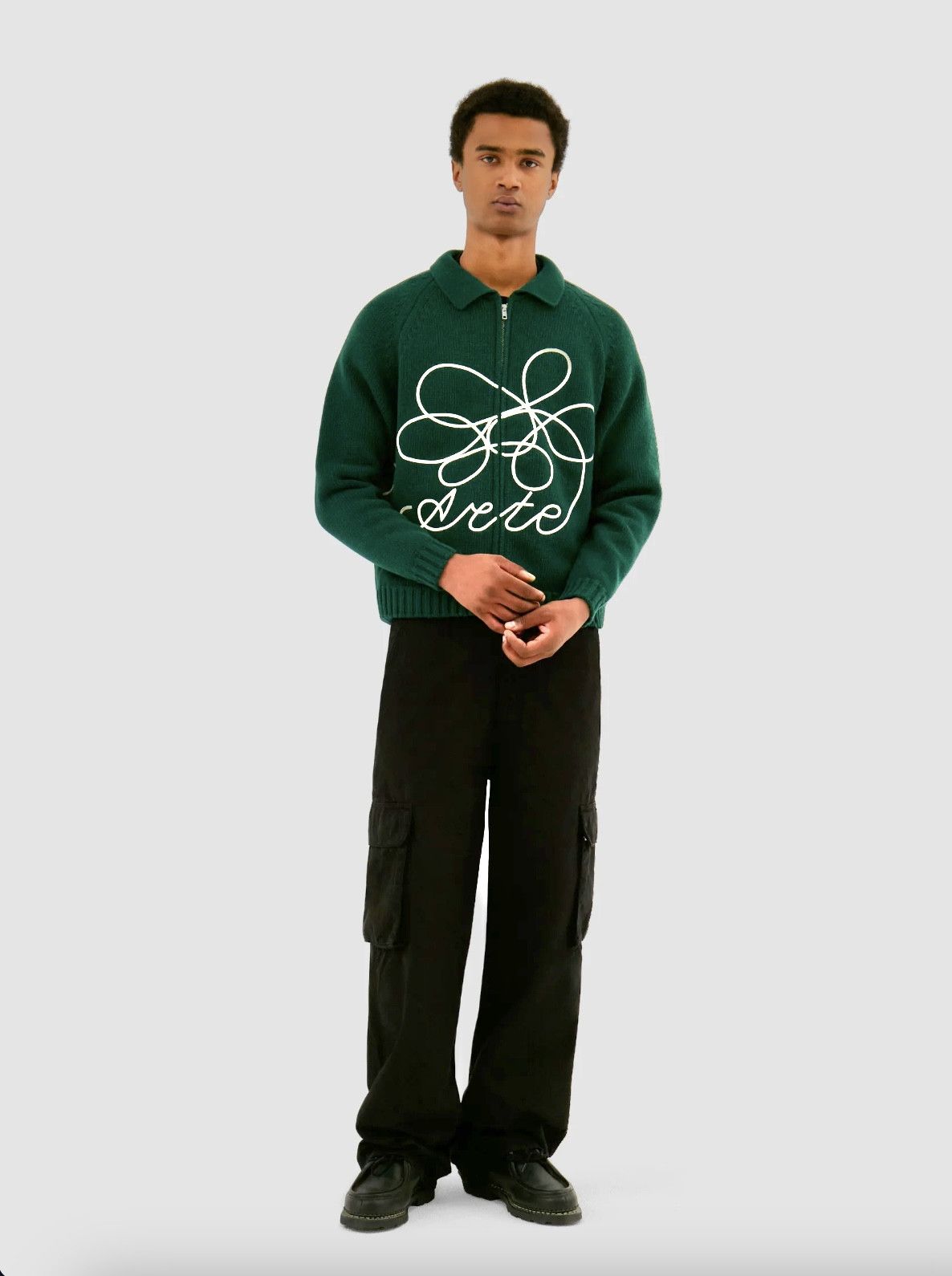 arte antwerp FLOWER LOGO KNIT GREEN