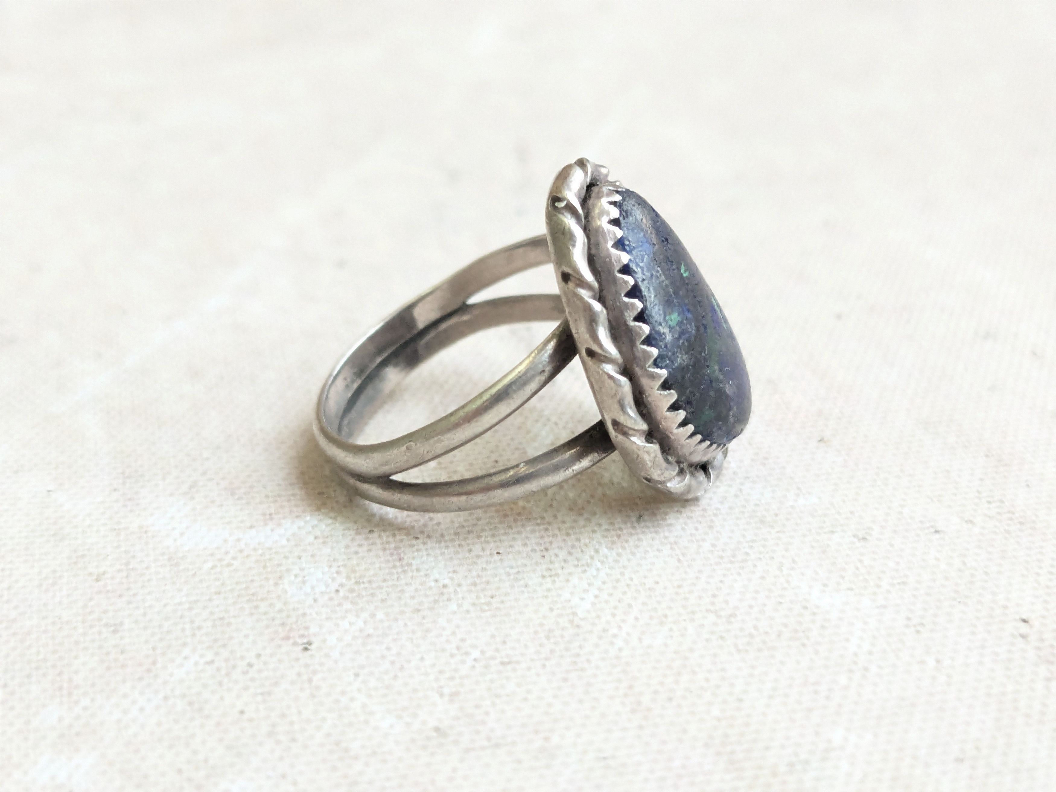 Sterling Silver Vintage Sterling Silver Ring Azurite 7.75 Native Southwest Size ONE SIZE - 2 Thumbnail